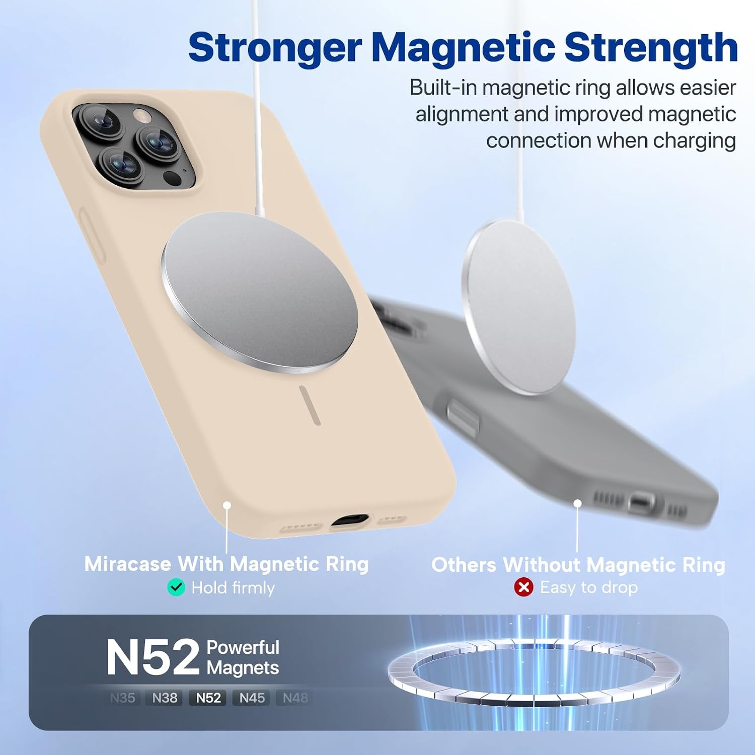 image:imageMiracase Silicone amp Magnetic for iPhone 13 Pro Case Sand
