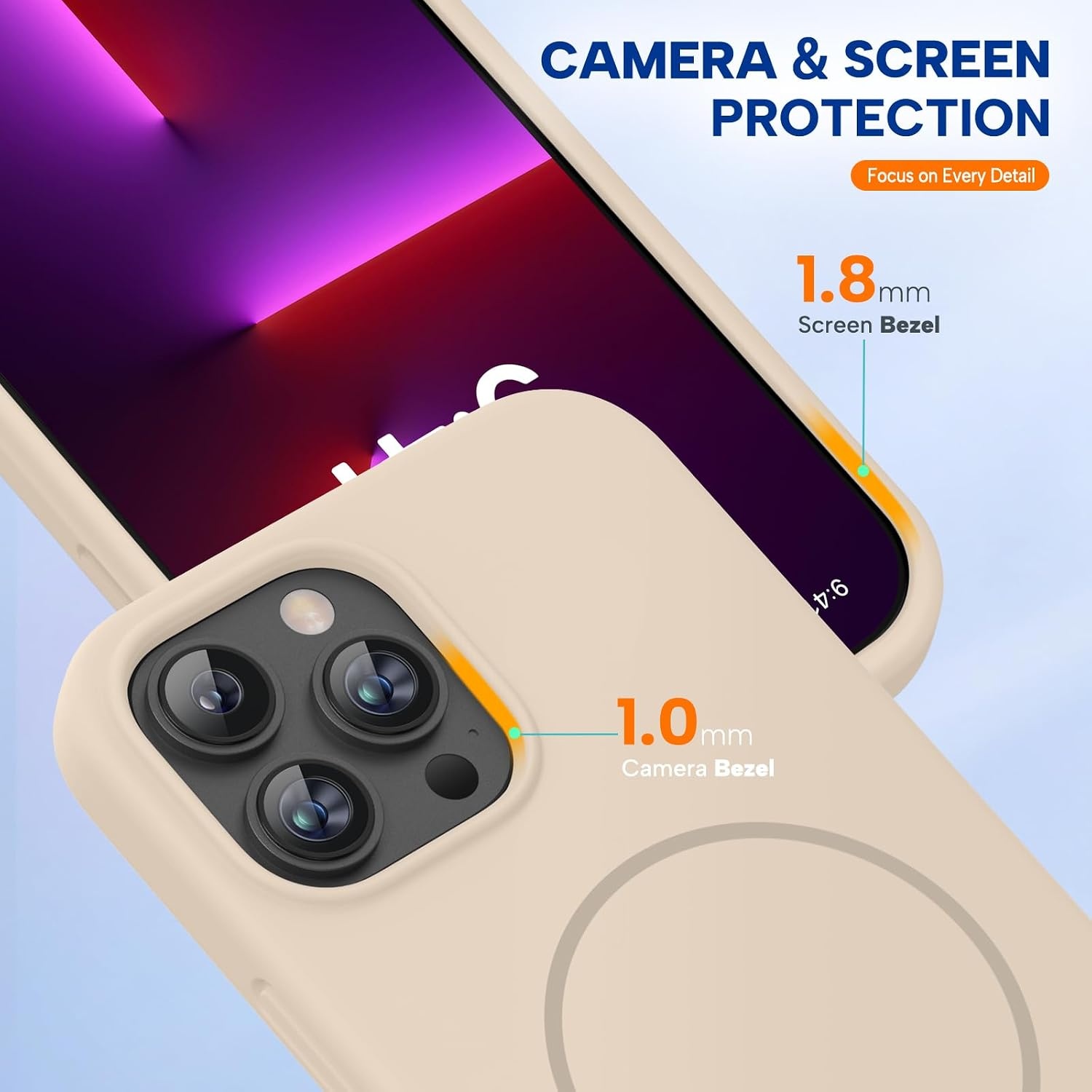 image:imageMiracase Silicone amp Magnetic for iPhone 13 Pro Case Sand