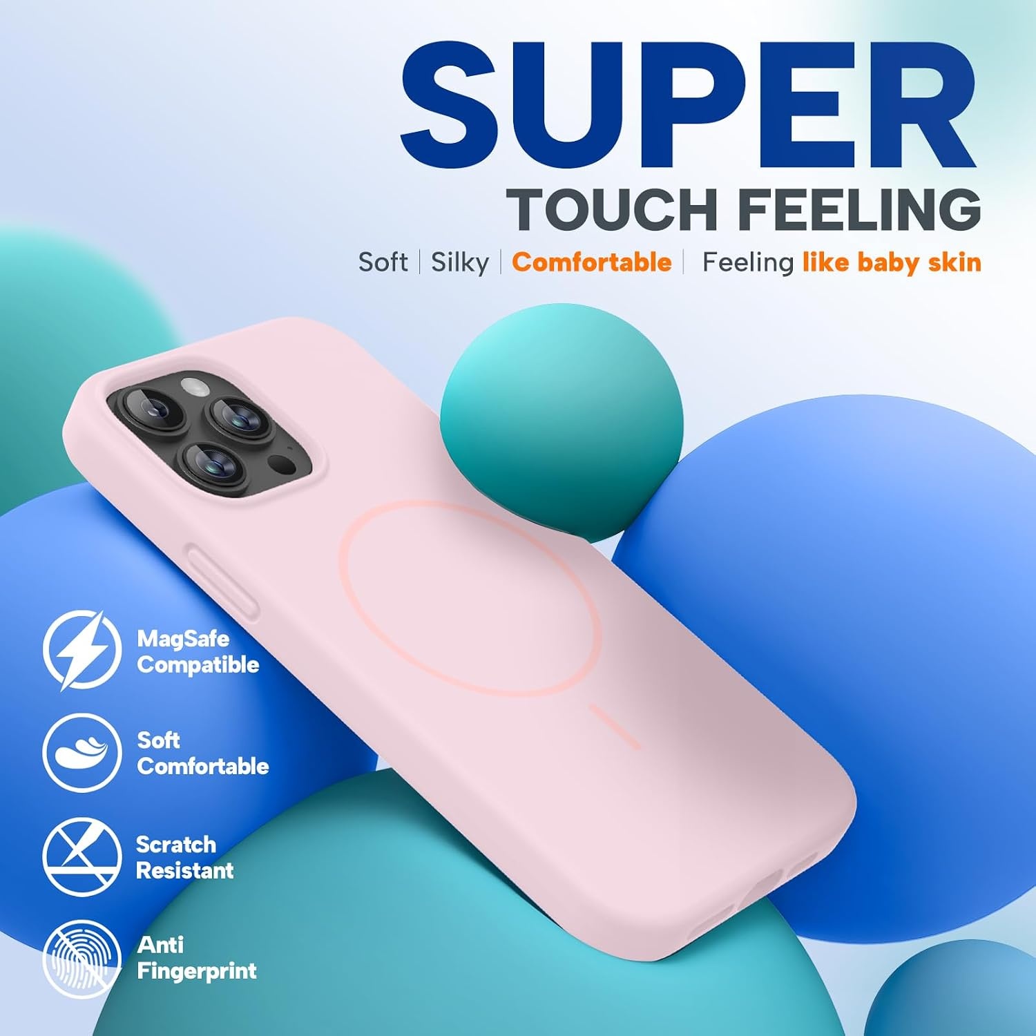 image:imageMiracase Silicone amp Magnetic for iPhone 13 Pro Case Sand Pink