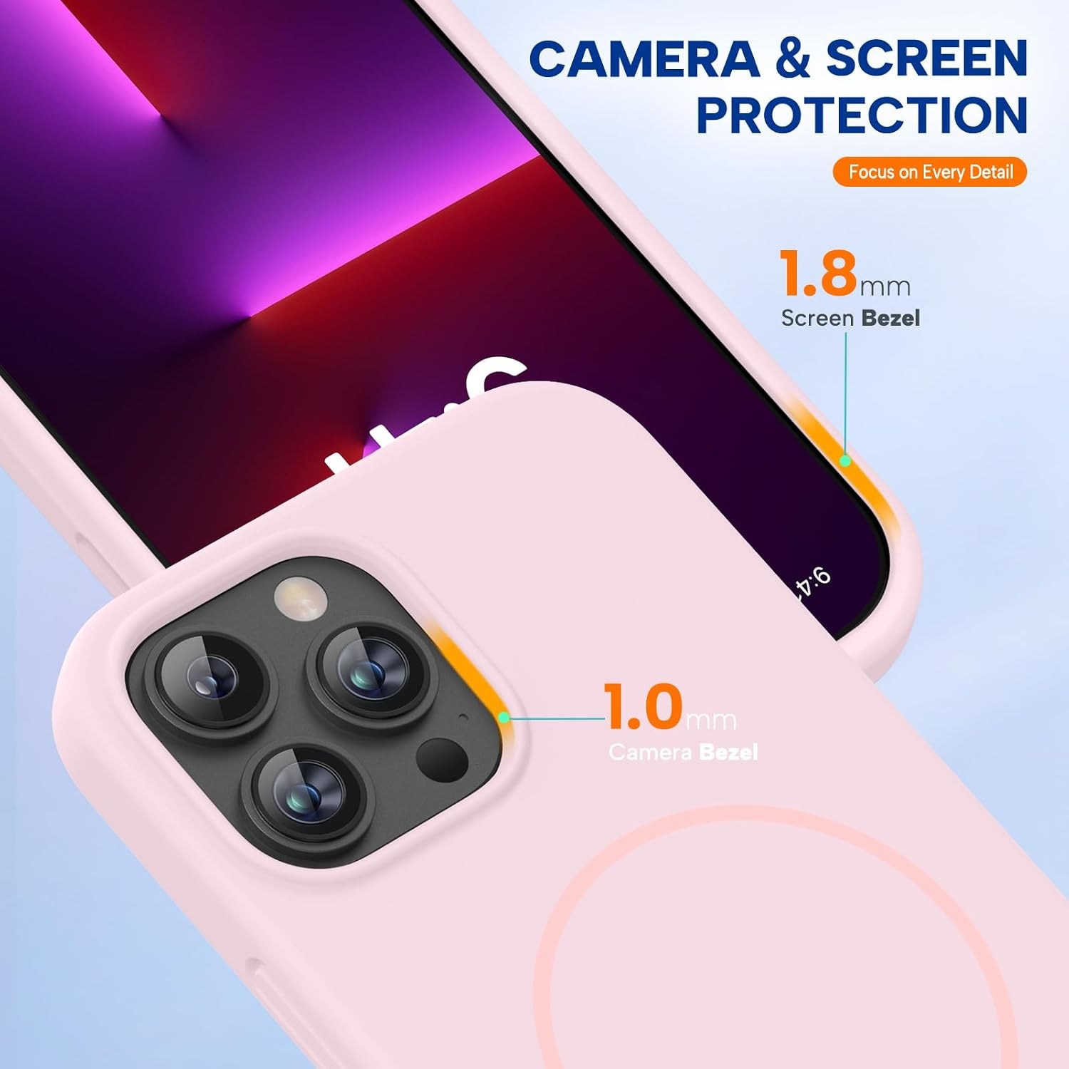 image:imageMiracase Silicone amp Magnetic for iPhone 13 Pro Case Sand Pink