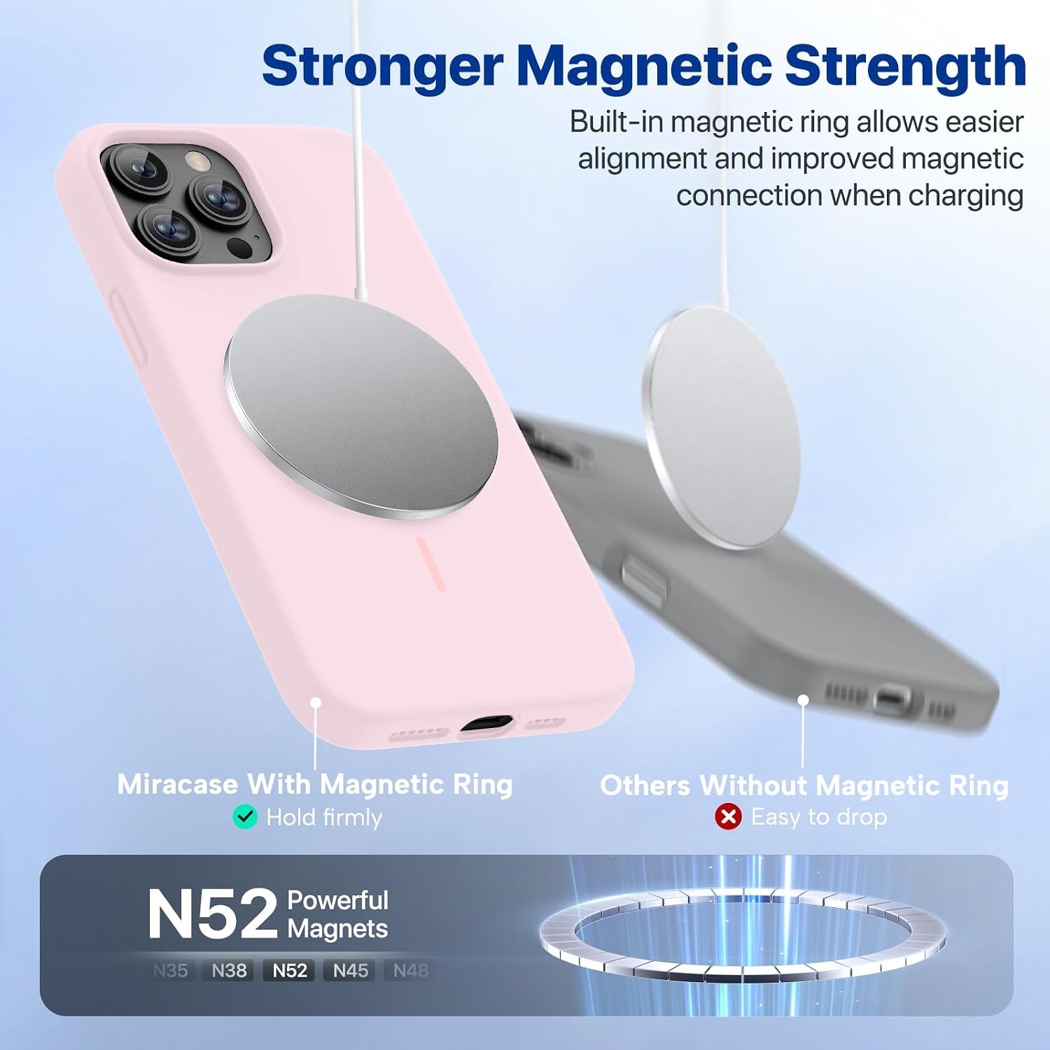 image:imageMiracase Silicone amp Magnetic for iPhone 13 Pro Case Sand Pink