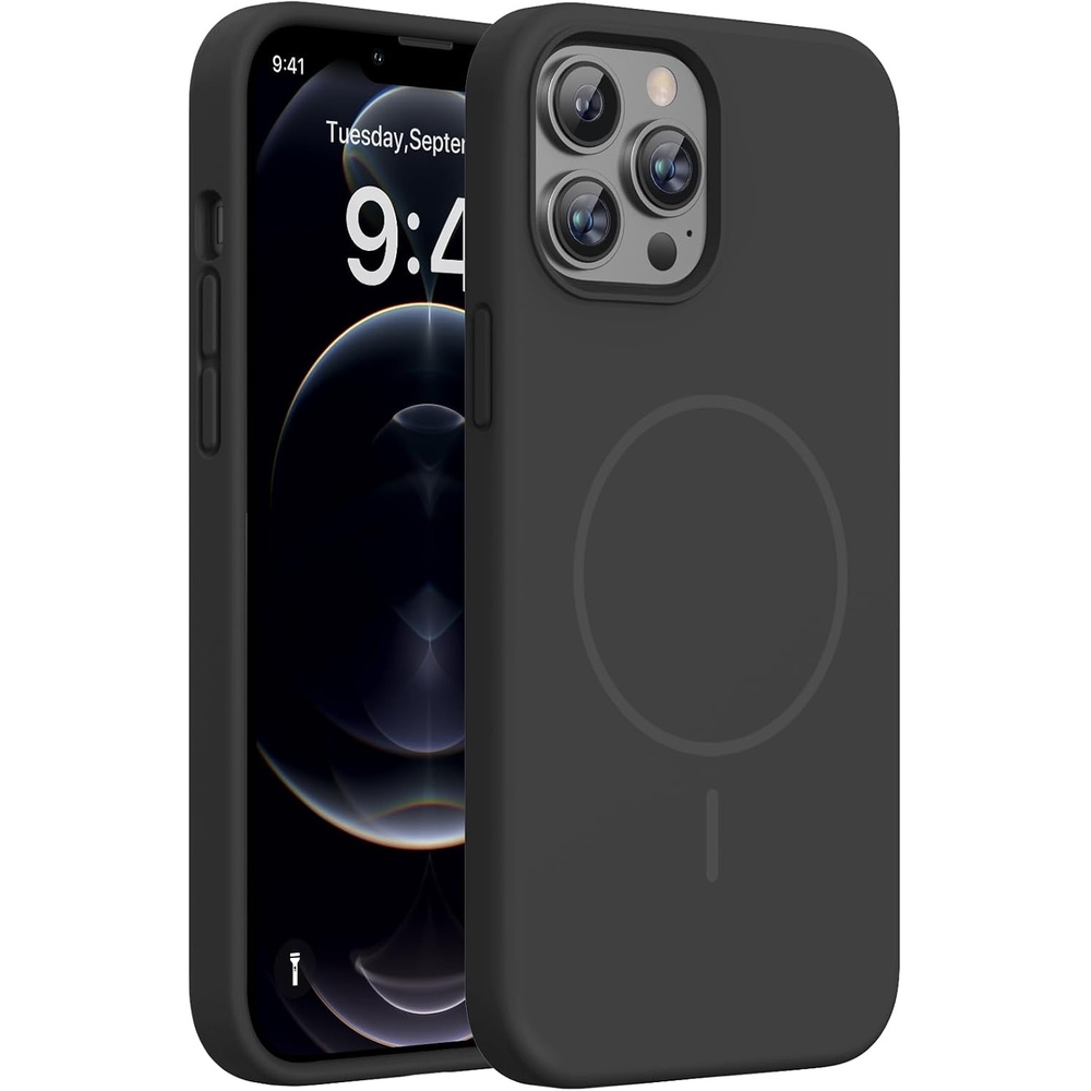 image:imageMiracase Silicone amp Magnetic for iPhone 12 Pro Max Case Black Magnetic