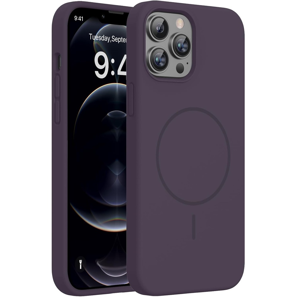 image:imageMiracase Silicone amp Magnetic for iPhone 12 Pro Max Case Dark Purple