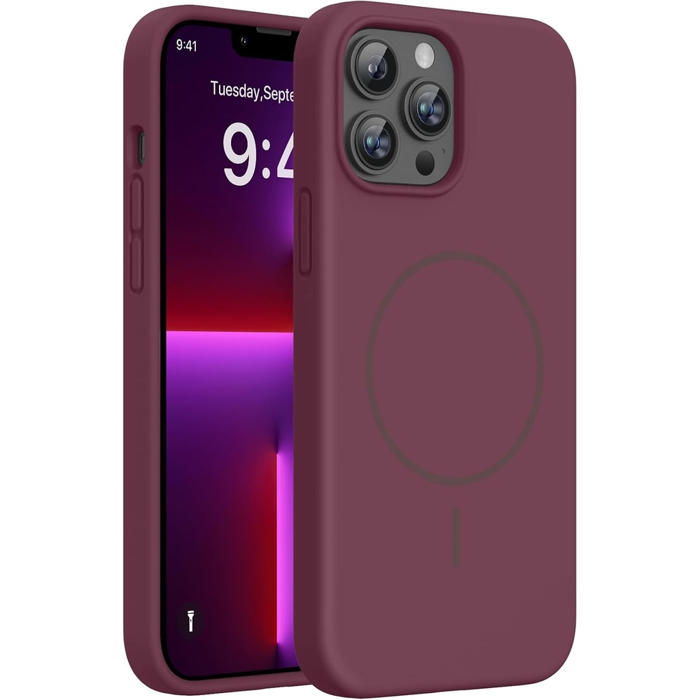image:imageMiracase Silicone amp Magnetic for iPhone 13 Pro Case Wine Red