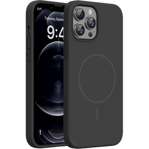 Miracase Silicone & Magnetic for iPhone 12 Pro Max Case, Black Magnetic