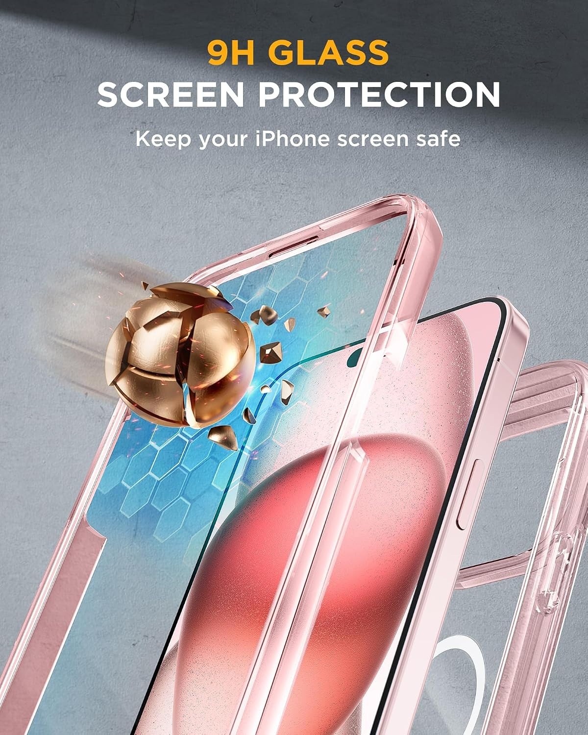 image:imageMiracase for iPhone SE Phone Case 3rd2nd Generation 2022 2020 FullBody with Builtin Glass Screen Protector Heavy Duty 360 Protective Shockproof Bumper Cover for iPhone 8SE BlackMagnetic Clear Pink