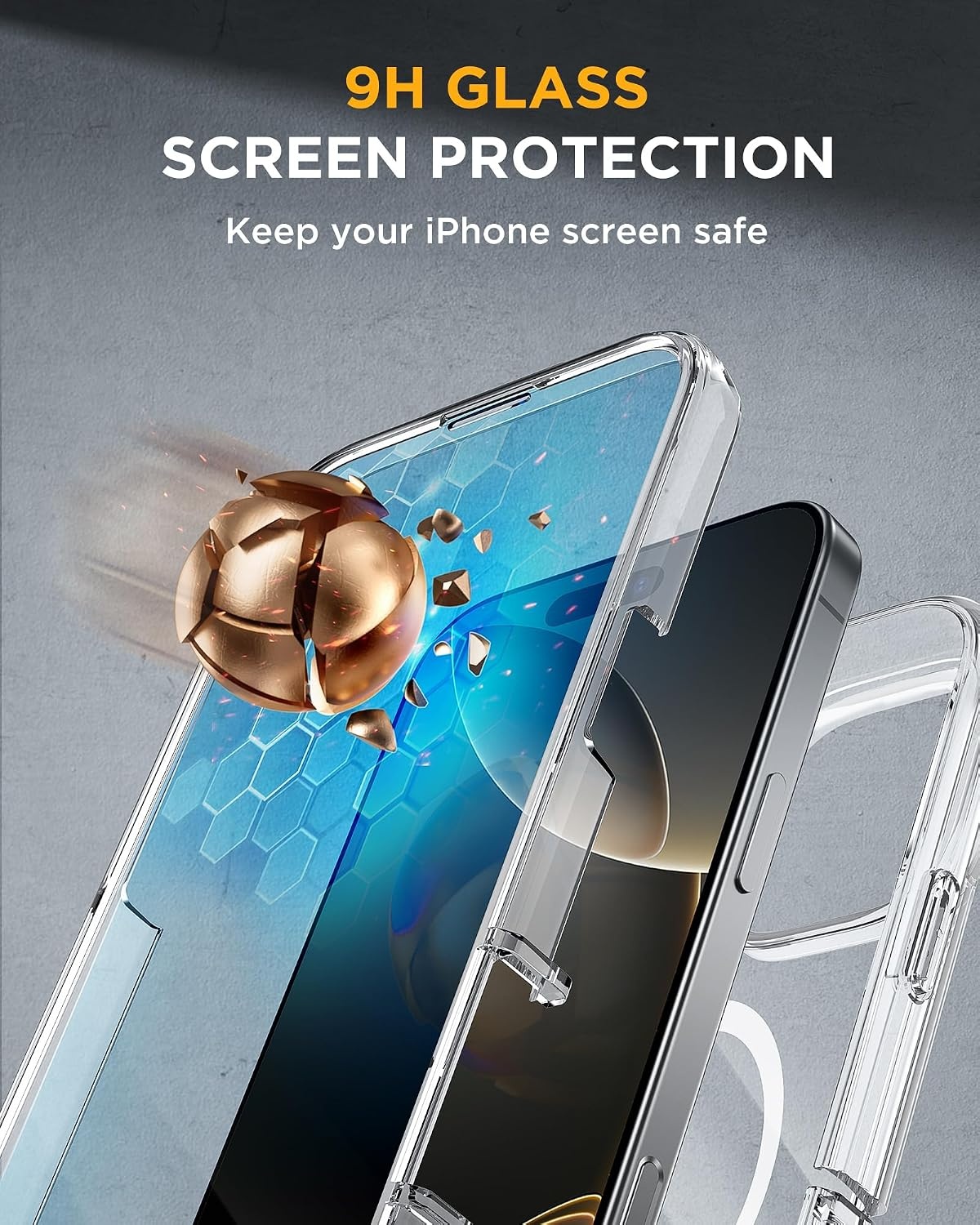 image:imageMiracase for iPhone SE Phone Case 3rd2nd Generation 2022 2020 FullBody with Builtin Glass Screen Protector Heavy Duty 360 Protective Shockproof Bumper Cover for iPhone 8SE BlackMagnetic Clear