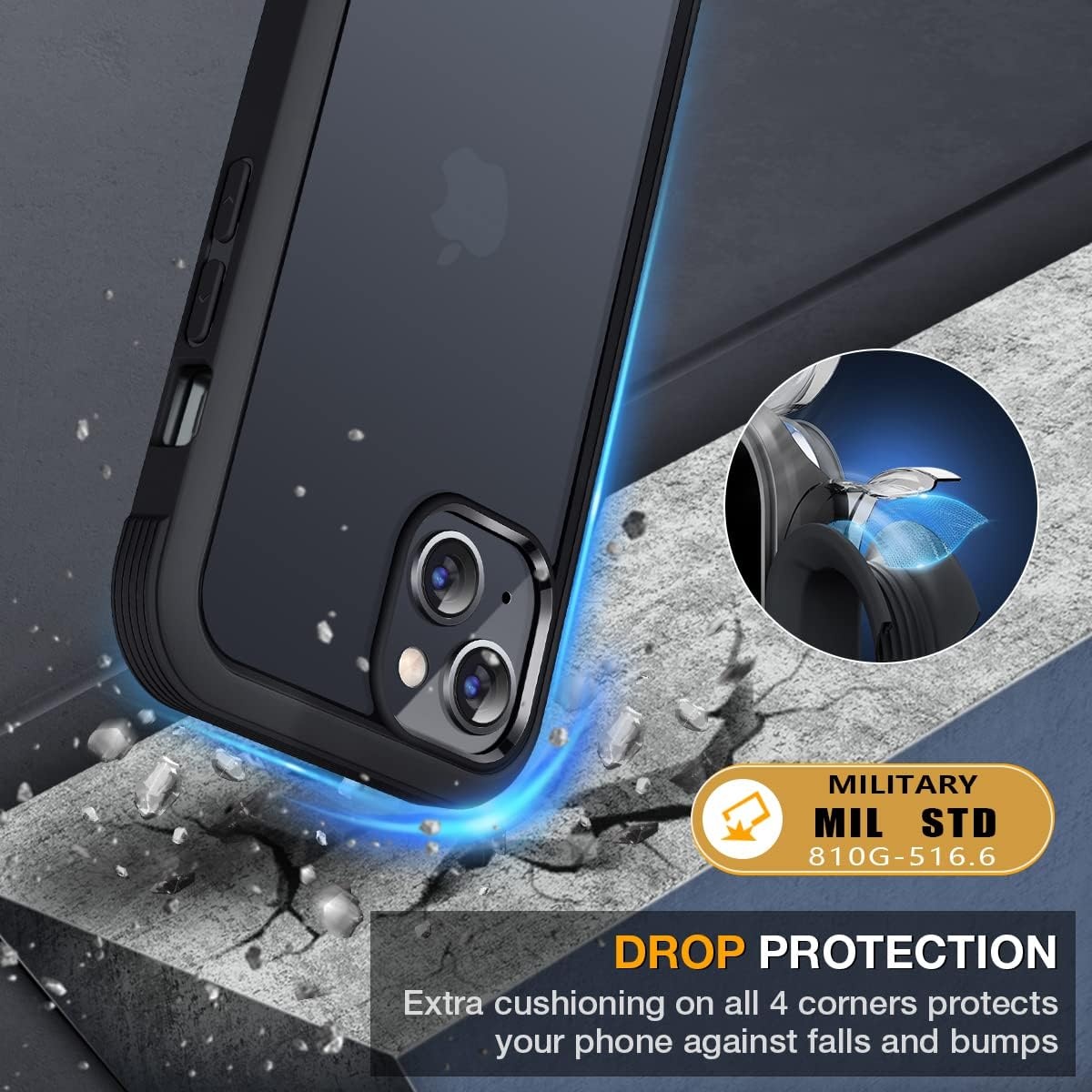 image:imageMiracase for iPhone SE Phone Case 3rd2nd Generation 2022 2020 FullBody with Builtin Glass Screen Protector Heavy Duty 360 Protective Shockproof Bumper Cover for iPhone 8SE BlackMatte Black