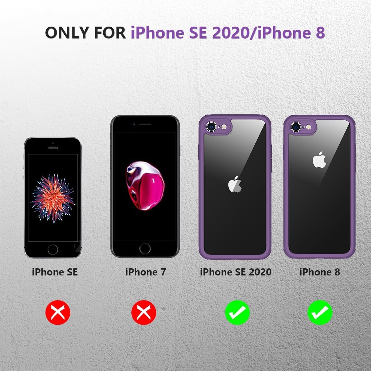 image:imageMiracase for iPhone SE Phone Case 3rd2nd Generation 2022 2020 FullBody with Builtin Glass Screen Protector Heavy Duty 360 Protective Shockproof Bumper Cover for iPhone 8SE BlackPurple