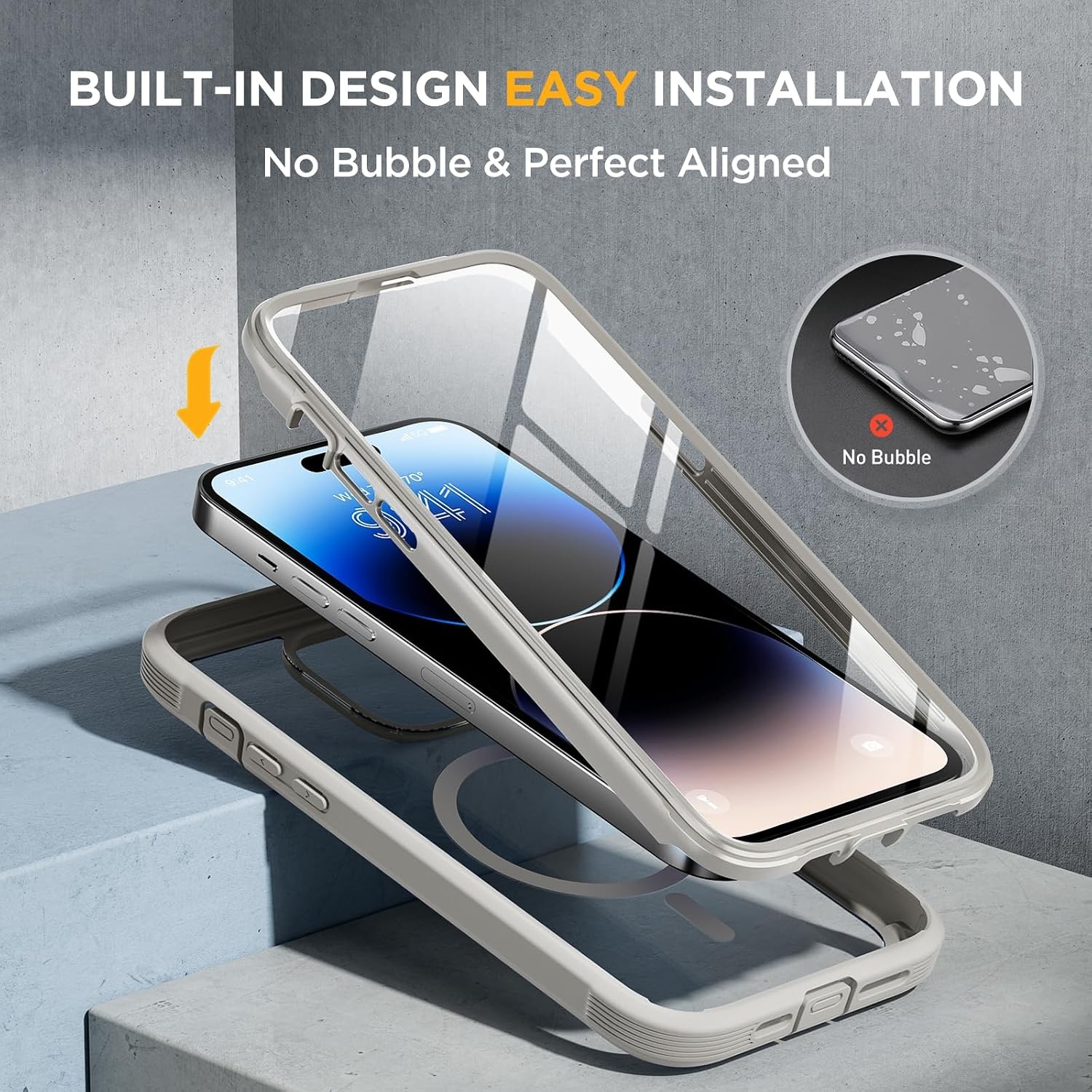 image:imageMiracase for iPhone SE Phone Case 3rd2nd Generation 2022 2020 FullBody with Builtin Glass Screen Protector Heavy Duty 360 Protective Shockproof Bumper Cover for iPhone 8SE BlackMagnetic Gray