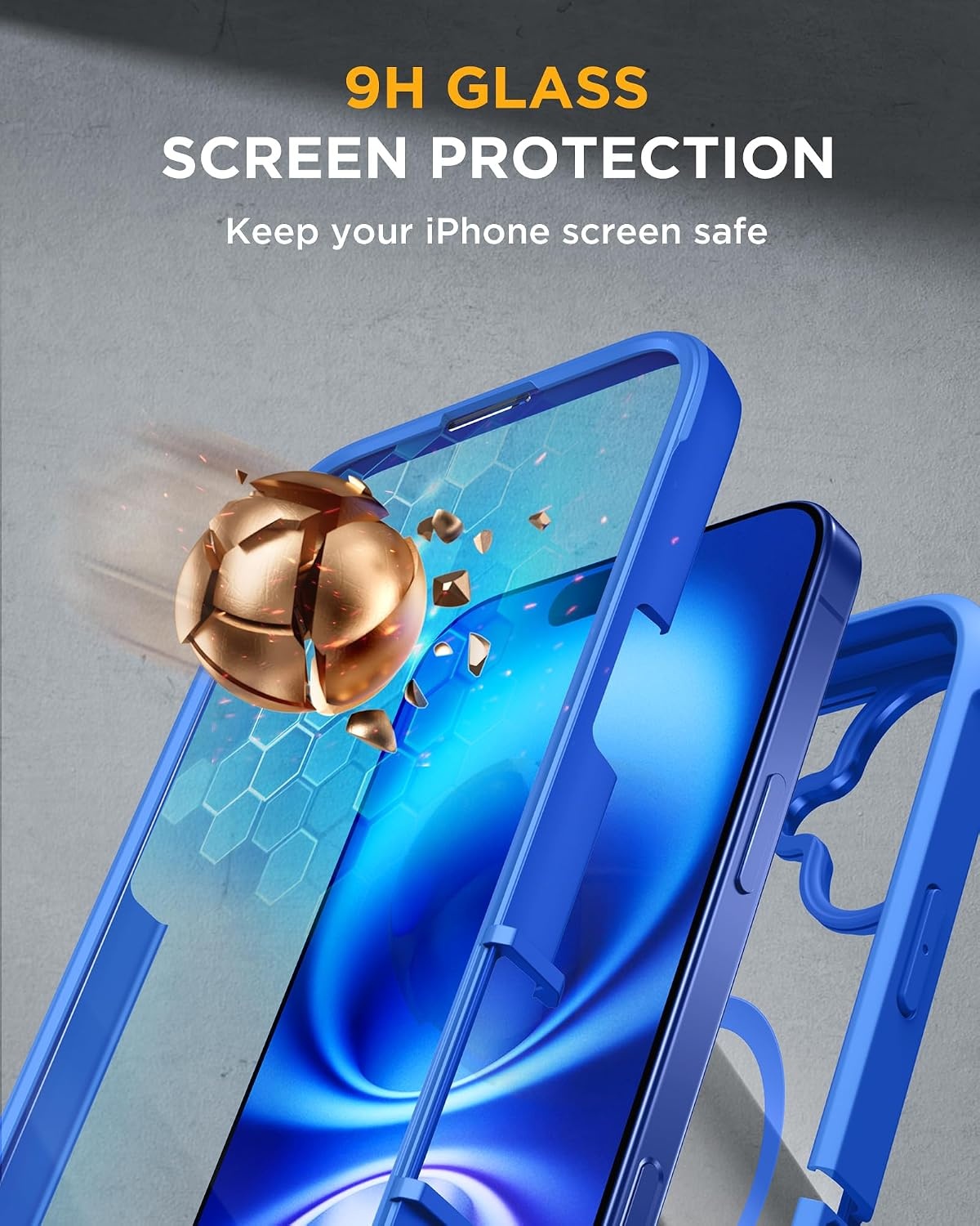 image:imageMiracase for iPhone SE Phone Case 3rd2nd Generation 2022 2020 FullBody with Builtin Glass Screen Protector Heavy Duty 360 Protective Shockproof Bumper Cover for iPhone 8SE BlackMagnetic Blue