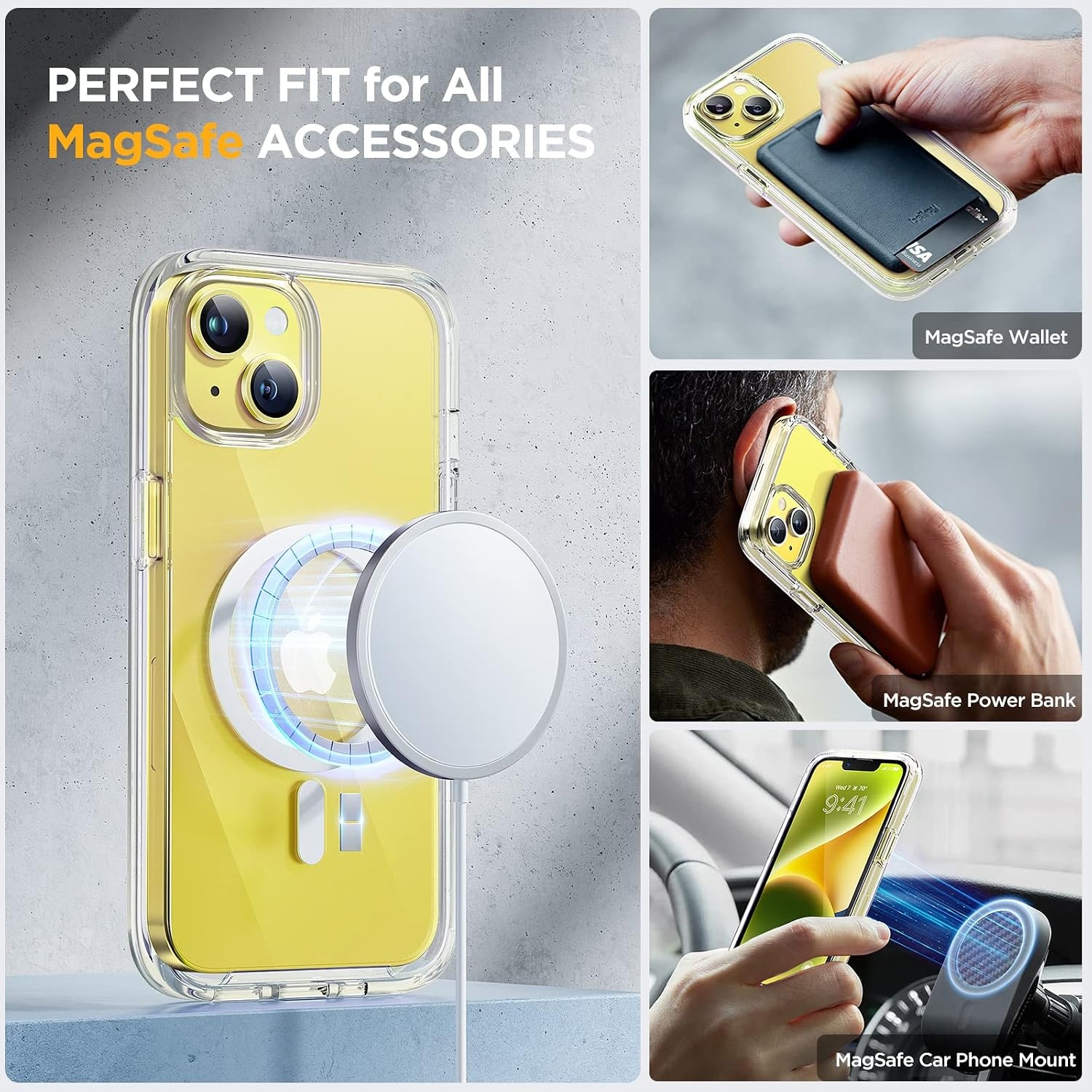 image:imageMiracase for iPhone SE Phone Case 3rd2nd Generation 2022 2020 FullBody with Builtin Glass Screen Protector Heavy Duty 360 Protective Shockproof Bumper Cover for iPhone 8SE BlackMagnetic Clear