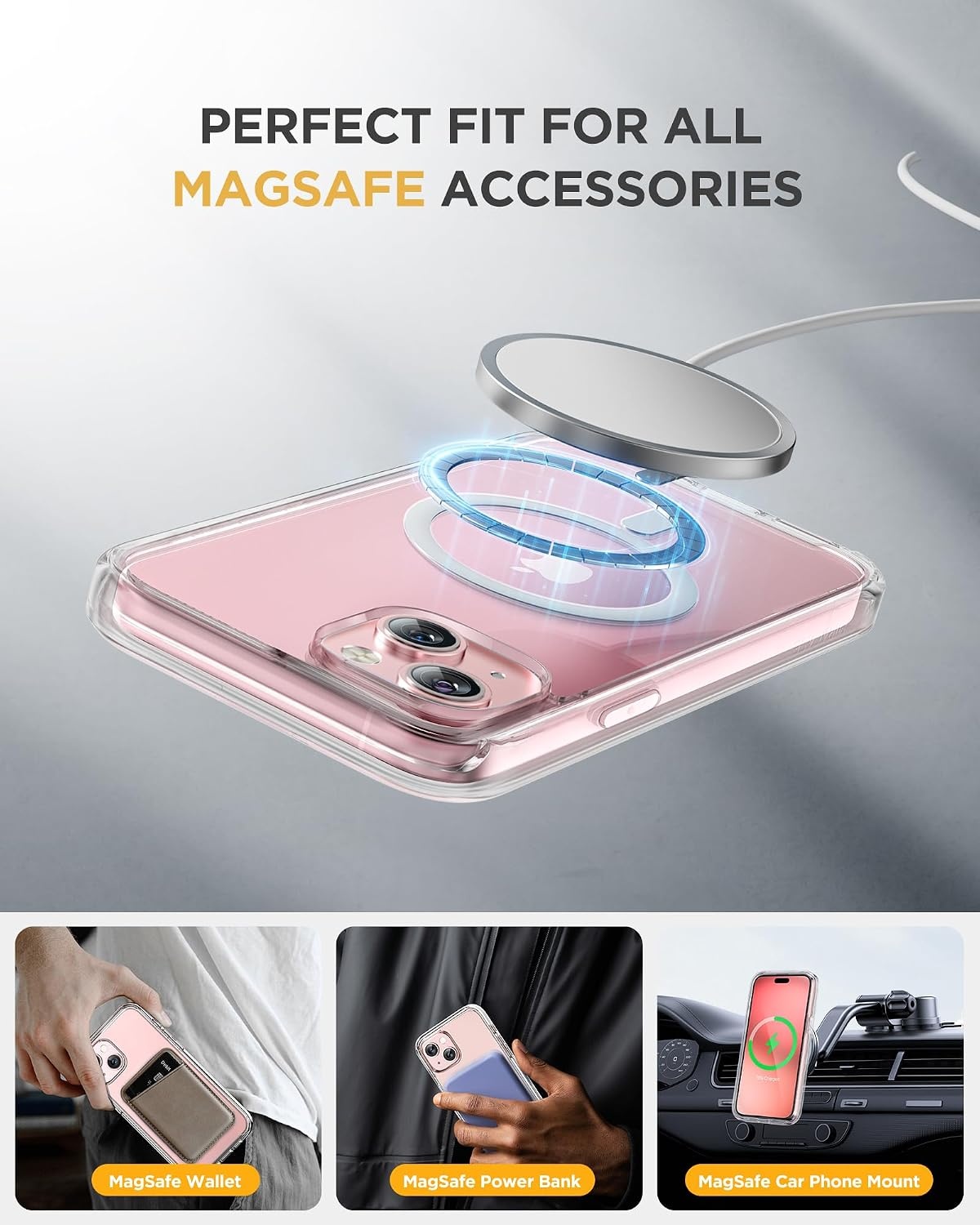 image:imageMiracase for iPhone SE Phone Case 3rd2nd Generation 2022 2020 FullBody with Builtin Glass Screen Protector Heavy Duty 360 Protective Shockproof Bumper Cover for iPhone 8SE BlackMagnetic Clear