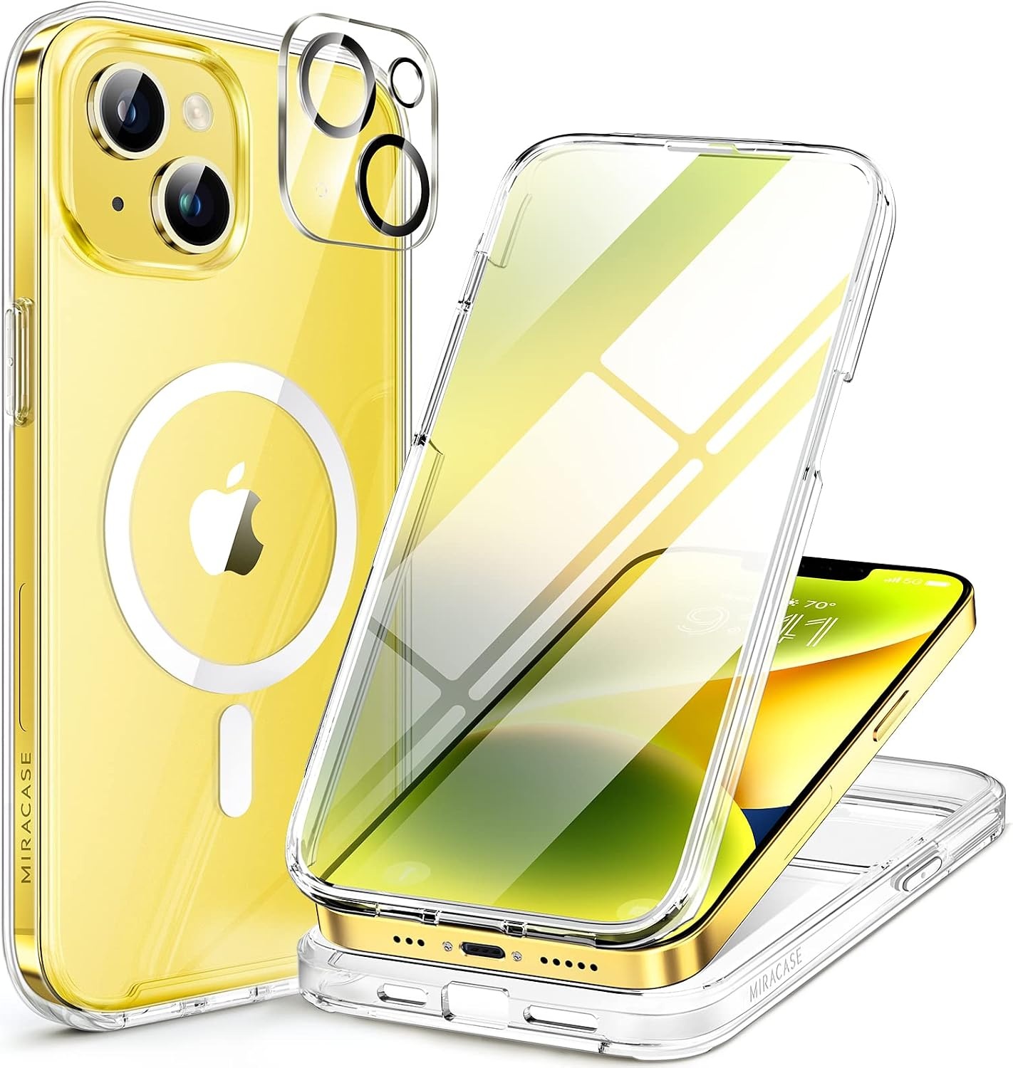 image:imageMiracase for iPhone SE Phone Case 3rd2nd Generation 2022 2020 FullBody with Builtin Glass Screen Protector Heavy Duty 360 Protective Shockproof Bumper Cover for iPhone 8SE BlackMagnetic Clear