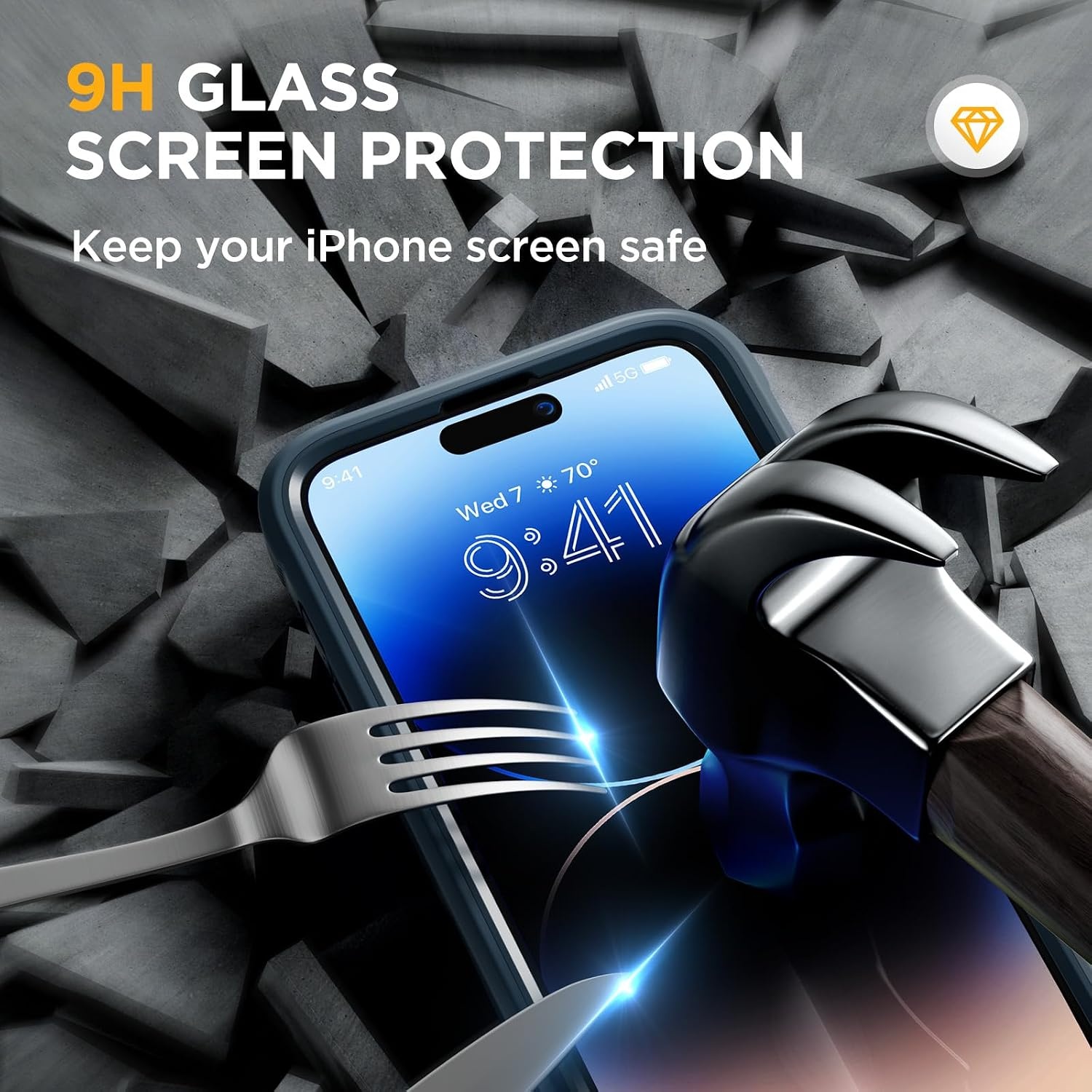 image:imageMiracase for iPhone SE Phone Case 3rd2nd Generation 2022 2020 FullBody with Builtin Glass Screen Protector Heavy Duty 360 Protective Shockproof Bumper Cover for iPhone 8SE BlackStorm Blue