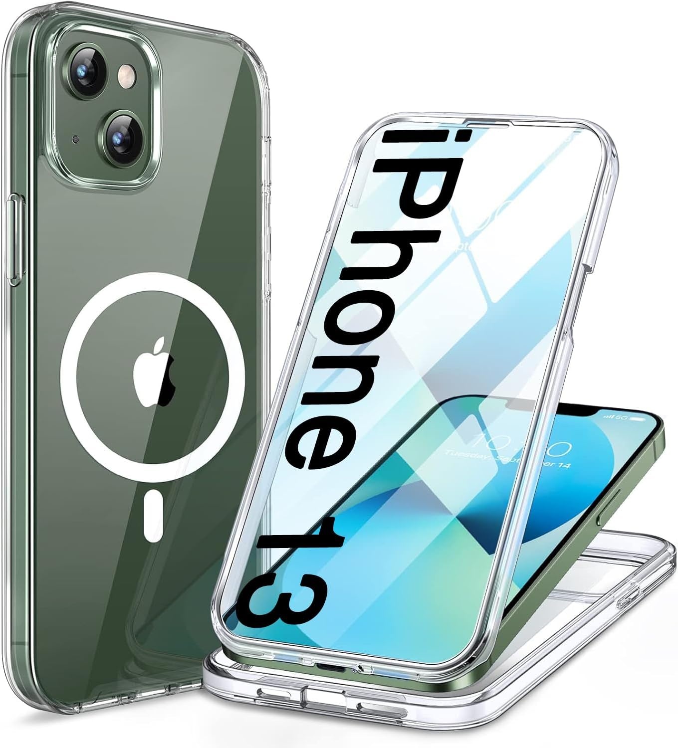 image:imageMiracase for iPhone SE Phone Case 3rd2nd Generation 2022 2020 FullBody with Builtin Glass Screen Protector Heavy Duty 360 Protective Shockproof Bumper Cover for iPhone 8SE BlackMagnetic Clear