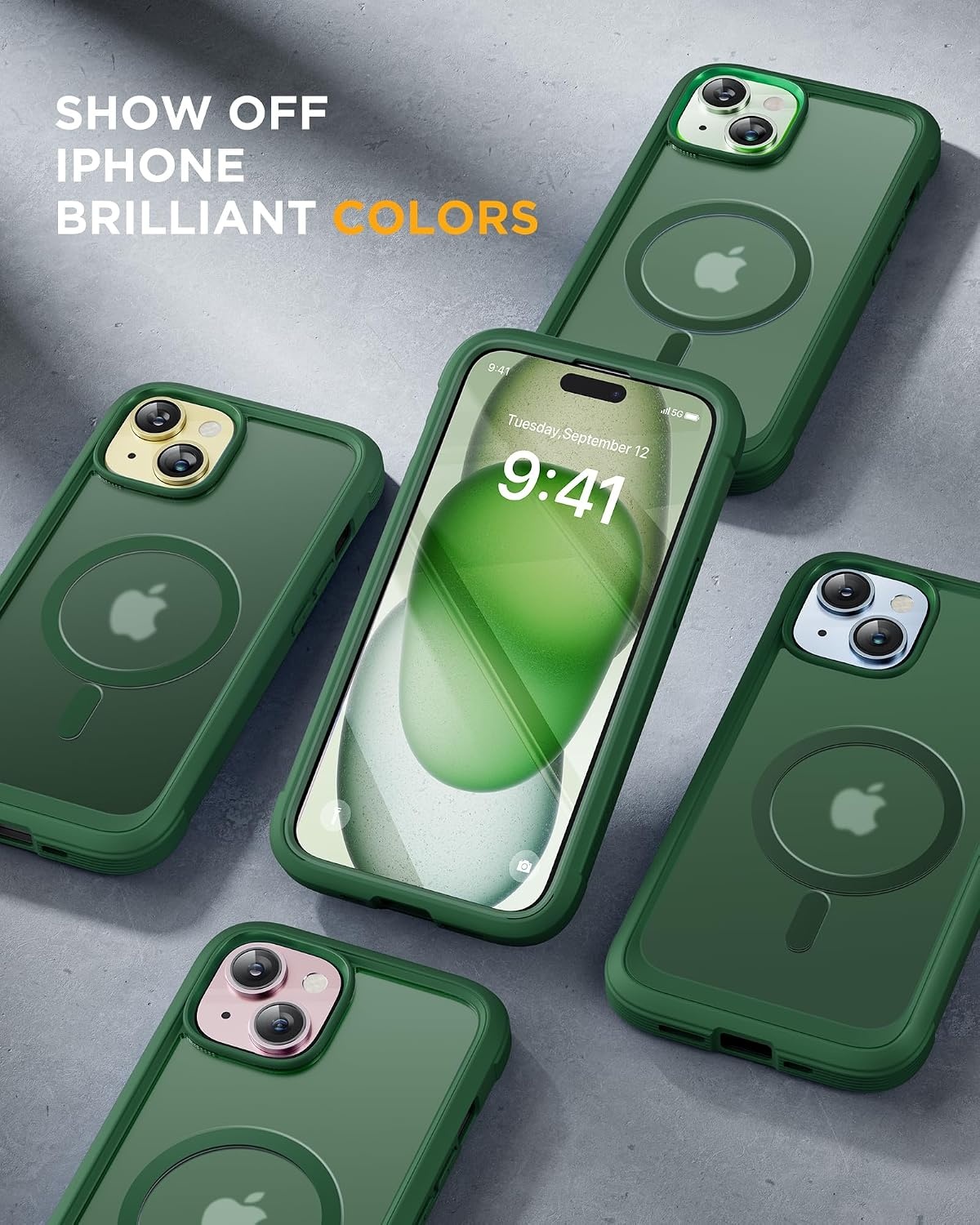 image:imageMiracase for iPhone SE Phone Case 3rd2nd Generation 2022 2020 FullBody with Builtin Glass Screen Protector Heavy Duty 360 Protective Shockproof Bumper Cover for iPhone 8SE BlackMagnetic Matte Green