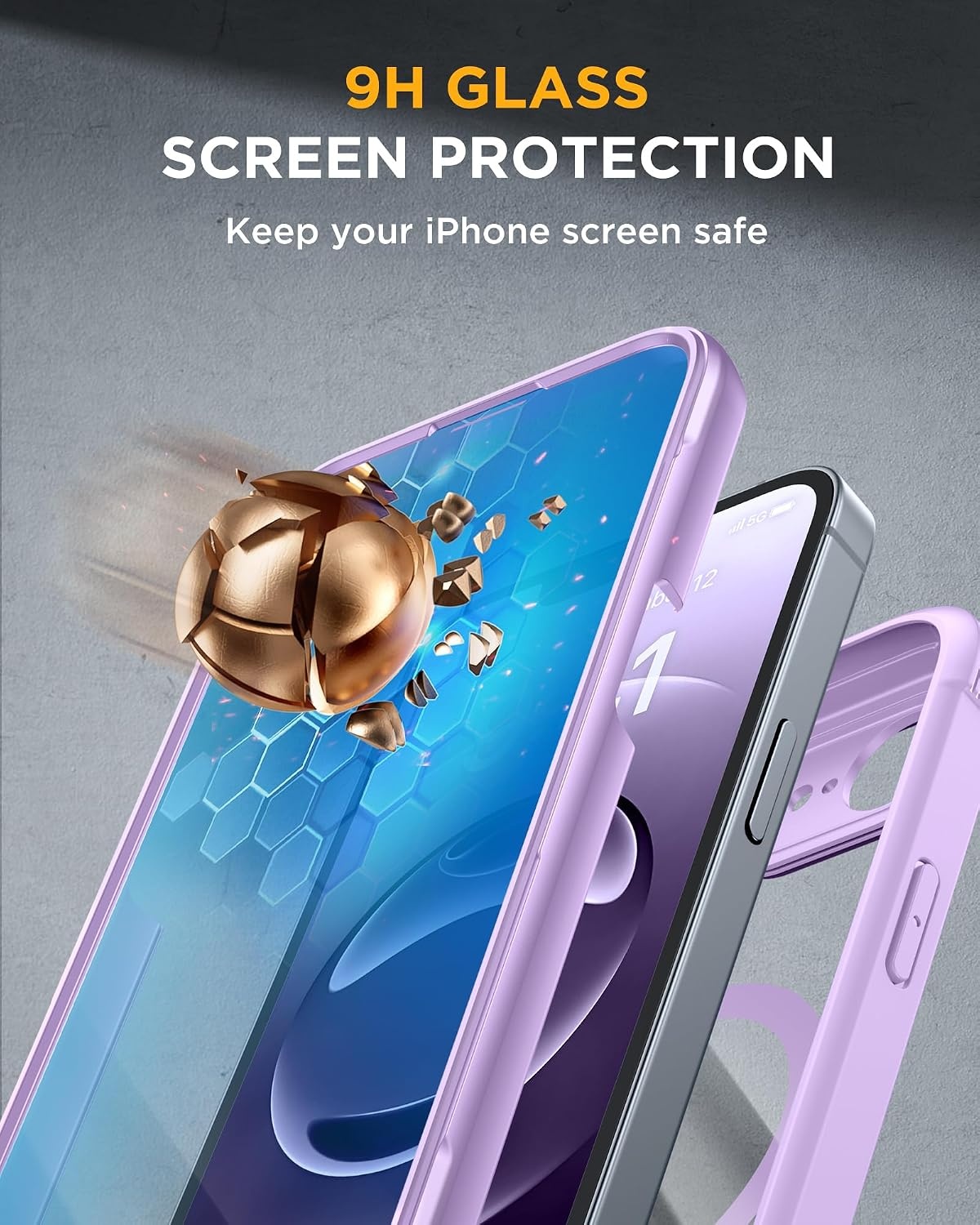 image:imageMiracase for iPhone SE Phone Case 3rd2nd Generation 2022 2020 FullBody with Builtin Glass Screen Protector Heavy Duty 360 Protective Shockproof Bumper Cover for iPhone 8SE BlackPurple