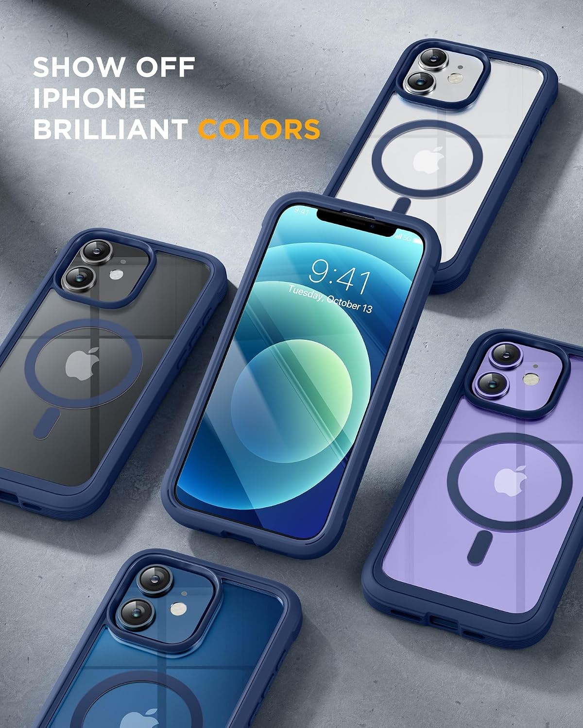 image:imageMiracase for iPhone SE Phone Case 3rd2nd Generation 2022 2020 FullBody with Builtin Glass Screen Protector Heavy Duty 360 Protective Shockproof Bumper Cover for iPhone 8SE BlackMagnetic Blue