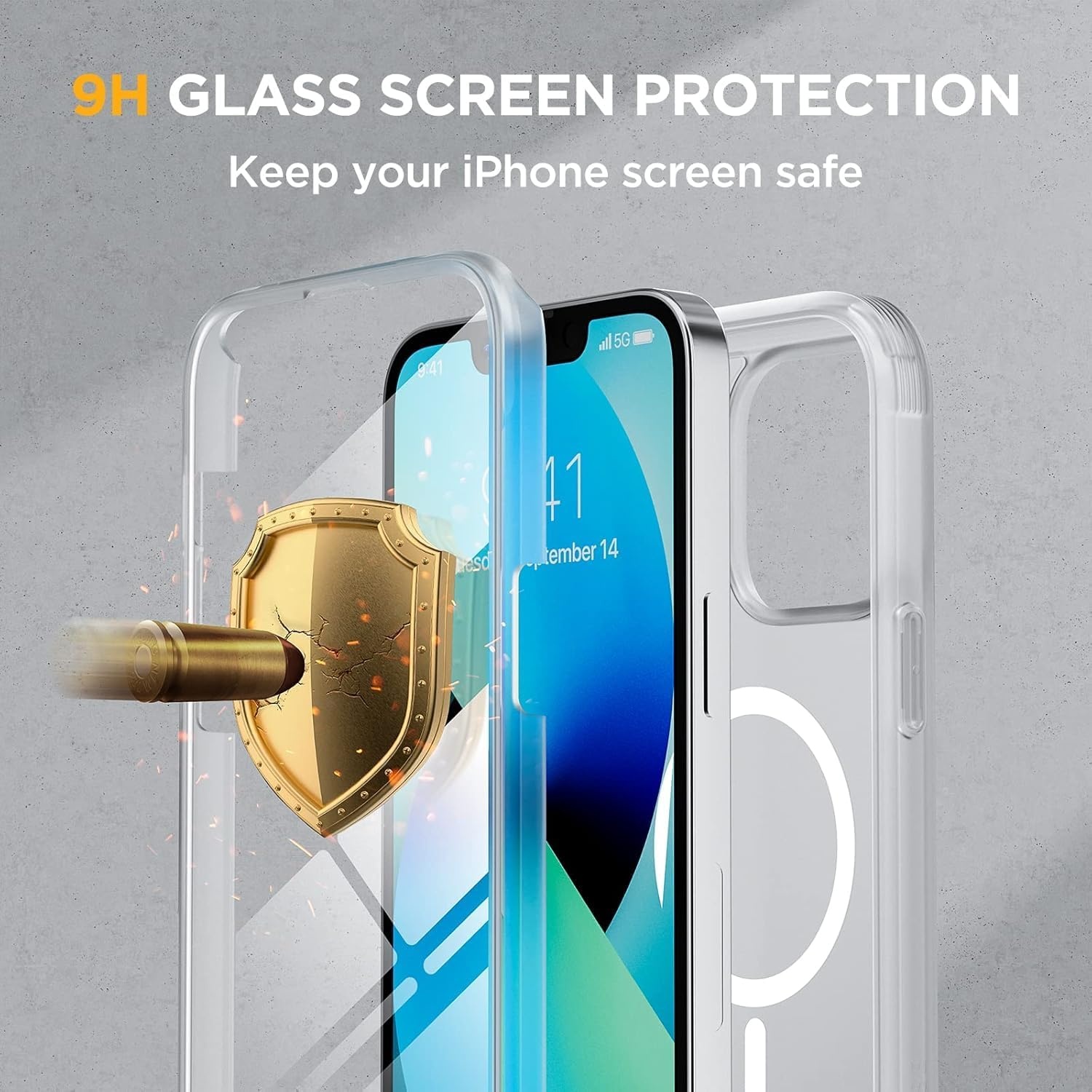 image:imageMiracase for iPhone SE Phone Case 3rd2nd Generation 2022 2020 FullBody with Builtin Glass Screen Protector Heavy Duty 360 Protective Shockproof Bumper Cover for iPhone 8SE BlackMagnetic Clear