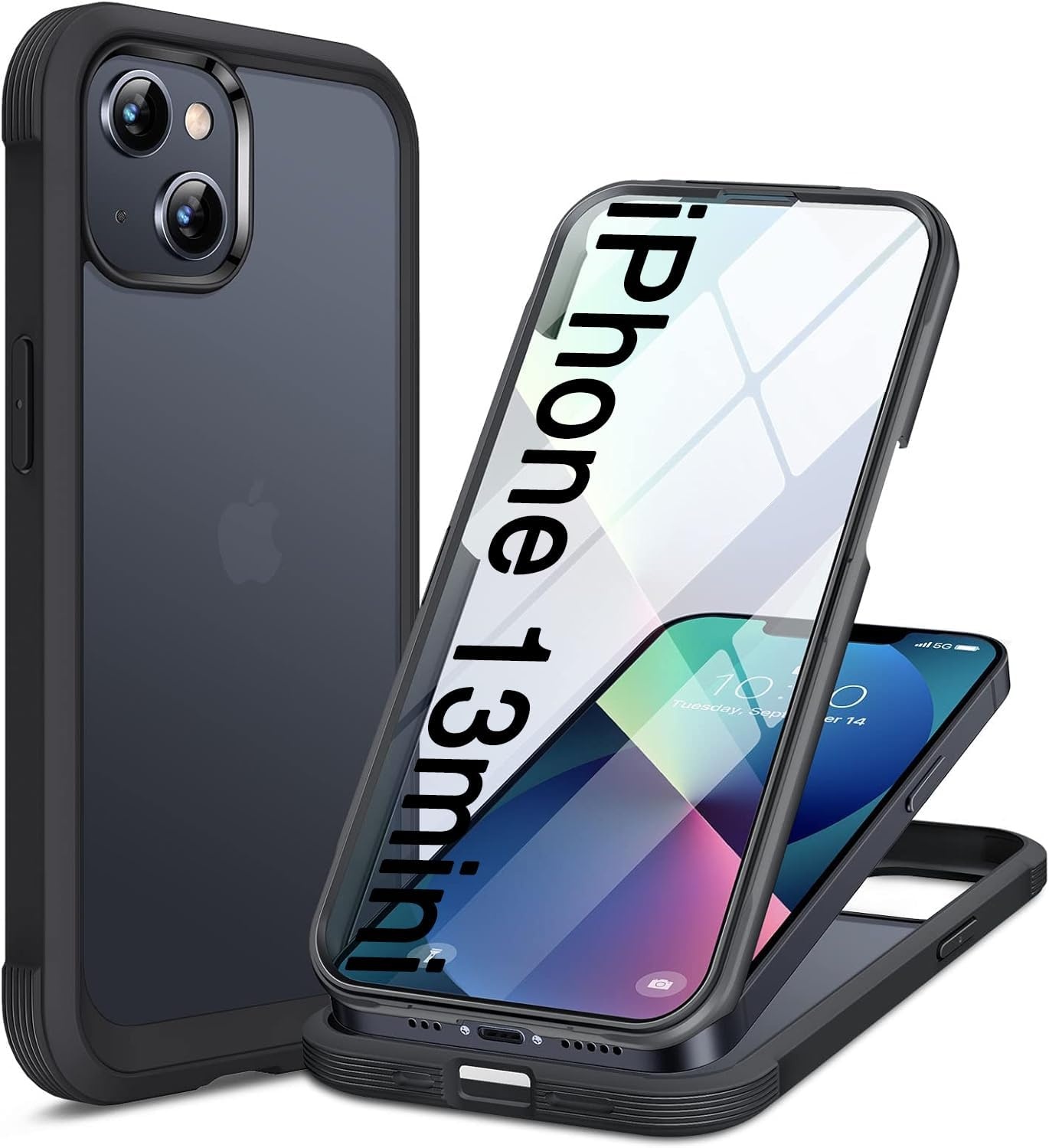 image:imageMiracase for iPhone SE Phone Case 3rd2nd Generation 2022 2020 FullBody with Builtin Glass Screen Protector Heavy Duty 360 Protective Shockproof Bumper Cover for iPhone 8SE BlackMatte Black