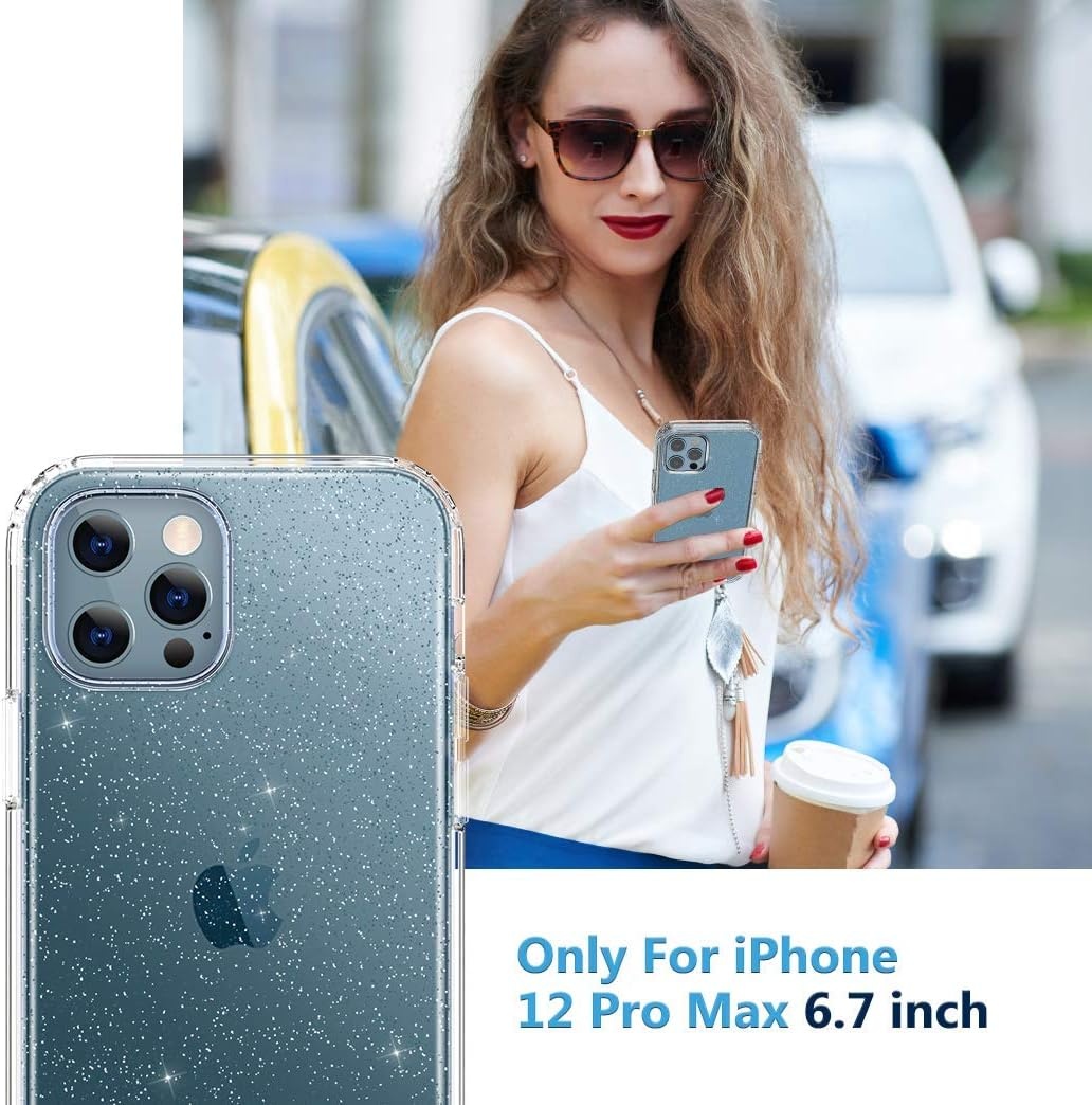 image:imageMiracase for iPhone SE Phone Case 3rd2nd Generation 2022 2020 FullBody with Builtin Glass Screen Protector Heavy Duty 360 Protective Shockproof Bumper Cover for iPhone 8SE BlackClear Glitter