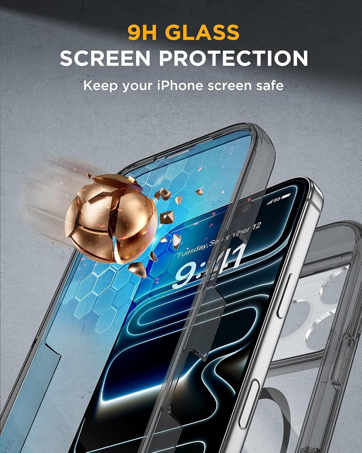 image:imageMiracase for iPhone SE Phone Case 3rd2nd Generation 2022 2020 FullBody with Builtin Glass Screen Protector Heavy Duty 360 Protective Shockproof Bumper Cover for iPhone 8SE BlackClear Black