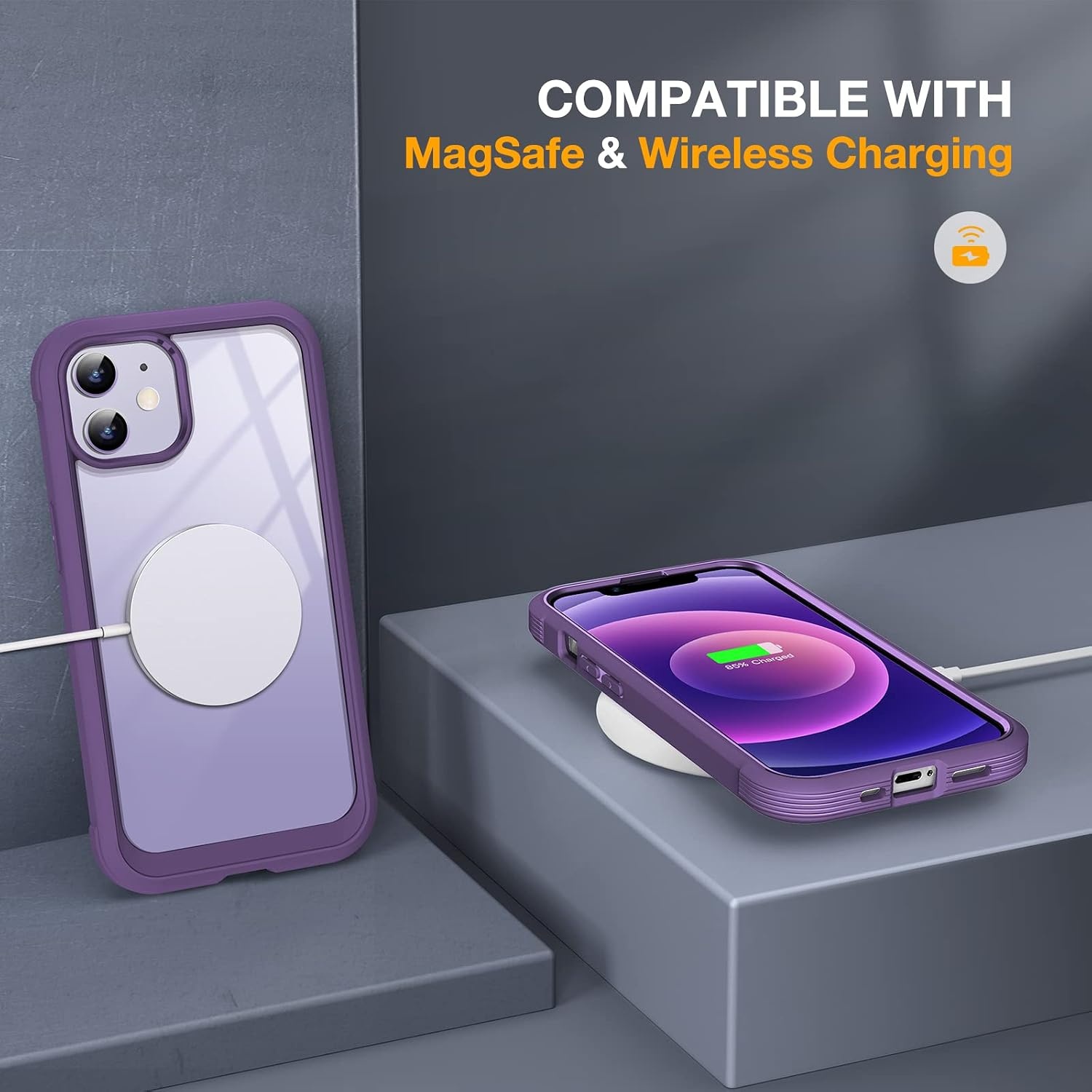 image:imageMiracase for iPhone SE Phone Case 3rd2nd Generation 2022 2020 FullBody with Builtin Glass Screen Protector Heavy Duty 360 Protective Shockproof Bumper Cover for iPhone 8SE BlackPurple