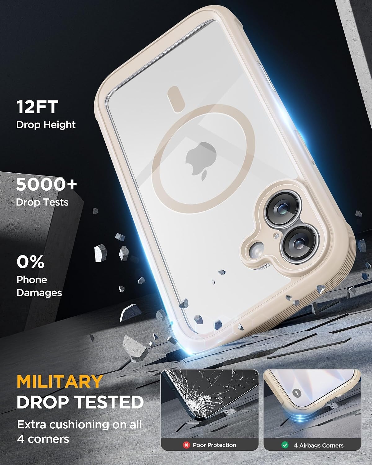 image:imageMiracase for iPhone SE Phone Case 3rd2nd Generation 2022 2020 FullBody with Builtin Glass Screen Protector Heavy Duty 360 Protective Shockproof Bumper Cover for iPhone 8SE BlackGold