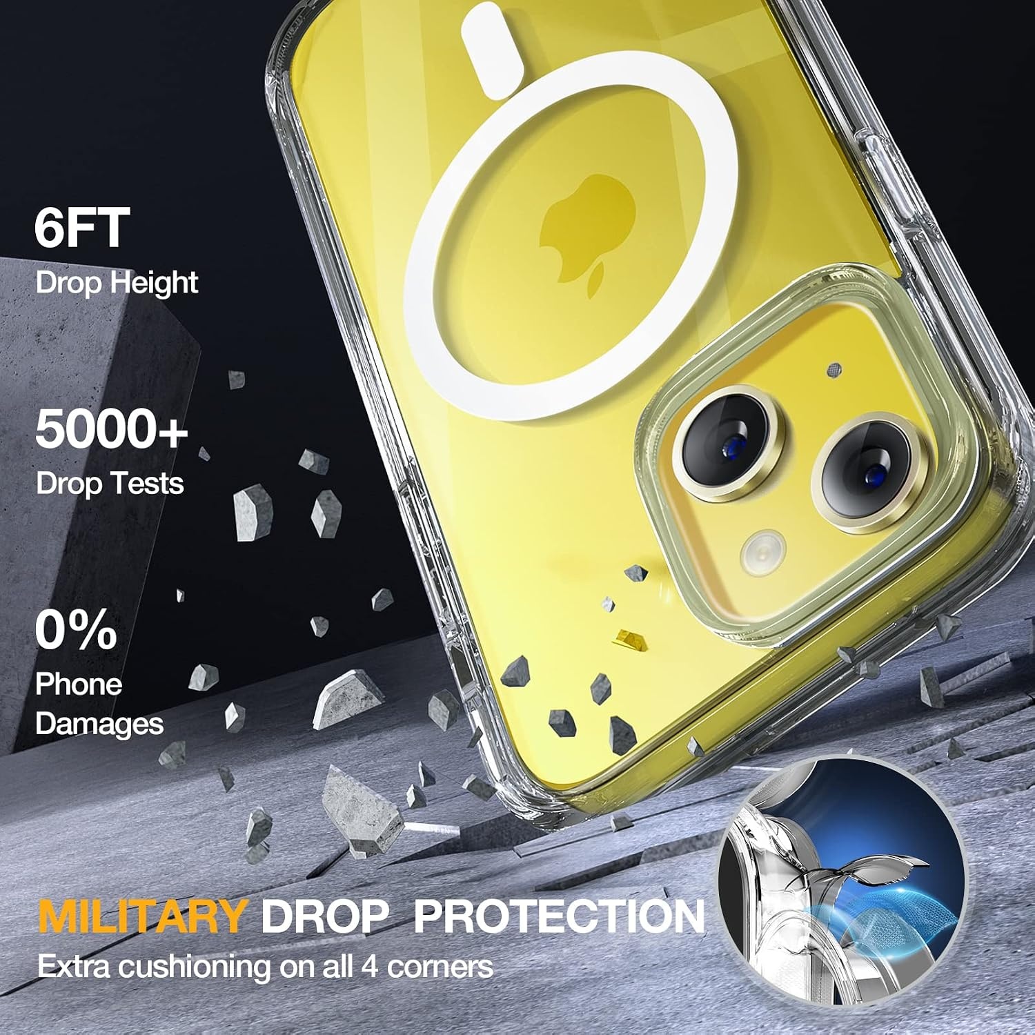 image:imageMiracase for iPhone SE Phone Case 3rd2nd Generation 2022 2020 FullBody with Builtin Glass Screen Protector Heavy Duty 360 Protective Shockproof Bumper Cover for iPhone 8SE BlackMagnetic Clear