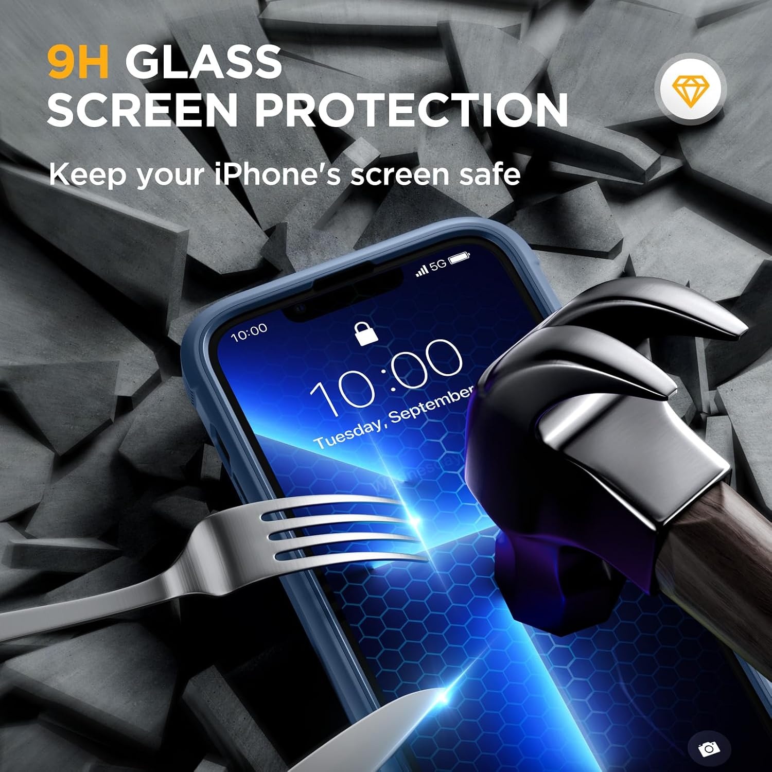 image:imageMiracase for iPhone SE Phone Case 3rd2nd Generation 2022 2020 FullBody with Builtin Glass Screen Protector Heavy Duty 360 Protective Shockproof Bumper Cover for iPhone 8SE BlackMagnetic Blue