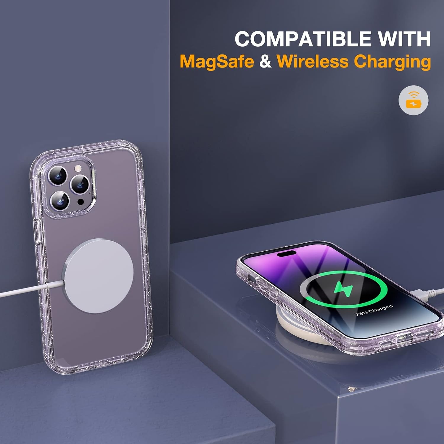 image:imageMiracase for iPhone SE Phone Case 3rd2nd Generation 2022 2020 FullBody with Builtin Glass Screen Protector Heavy Duty 360 Protective Shockproof Bumper Cover for iPhone 8SE BlackClear Glitter