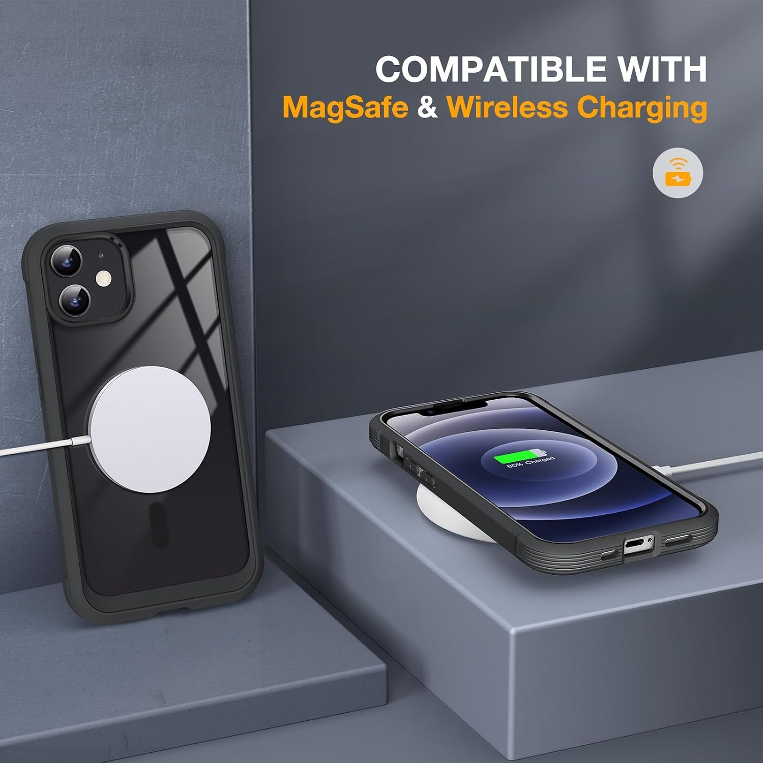 image:imageMiracase for iPhone SE Phone Case 3rd2nd Generation 2022 2020 FullBody with Builtin Glass Screen Protector Heavy Duty 360 Protective Shockproof Bumper Cover for iPhone 8SE BlackMagnetic Classic Black