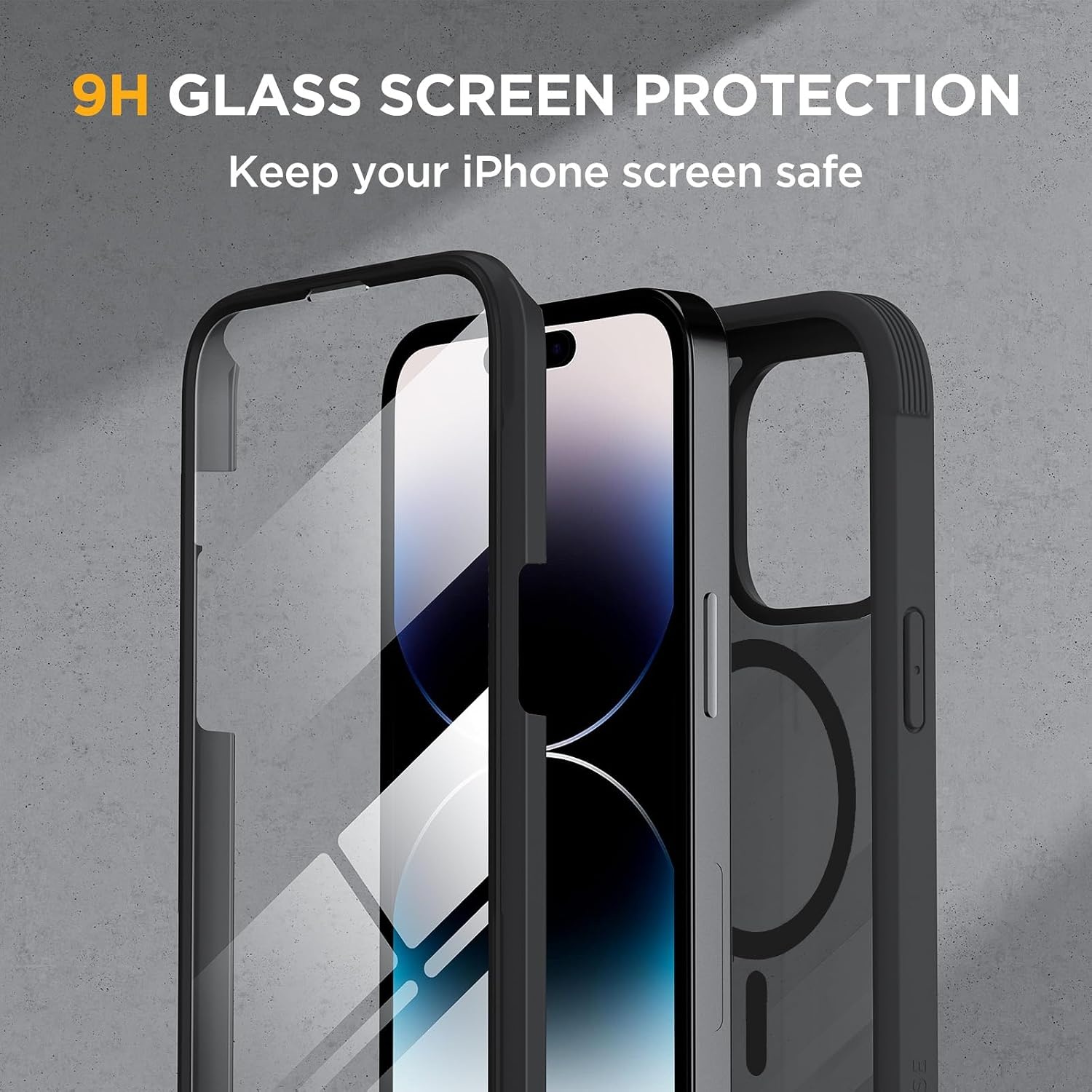 image:imageMiracase for iPhone SE Phone Case 3rd2nd Generation 2022 2020 FullBody with Builtin Glass Screen Protector Heavy Duty 360 Protective Shockproof Bumper Cover for iPhone 8SE BlackMagnetic Matte Black