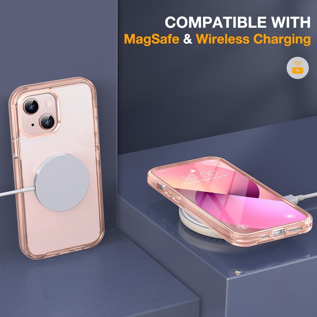 image:imageMiracase for iPhone SE Phone Case 3rd2nd Generation 2022 2020 FullBody with Builtin Glass Screen Protector Heavy Duty 360 Protective Shockproof Bumper Cover for iPhone 8SE BlackMagnetic Clear Pink