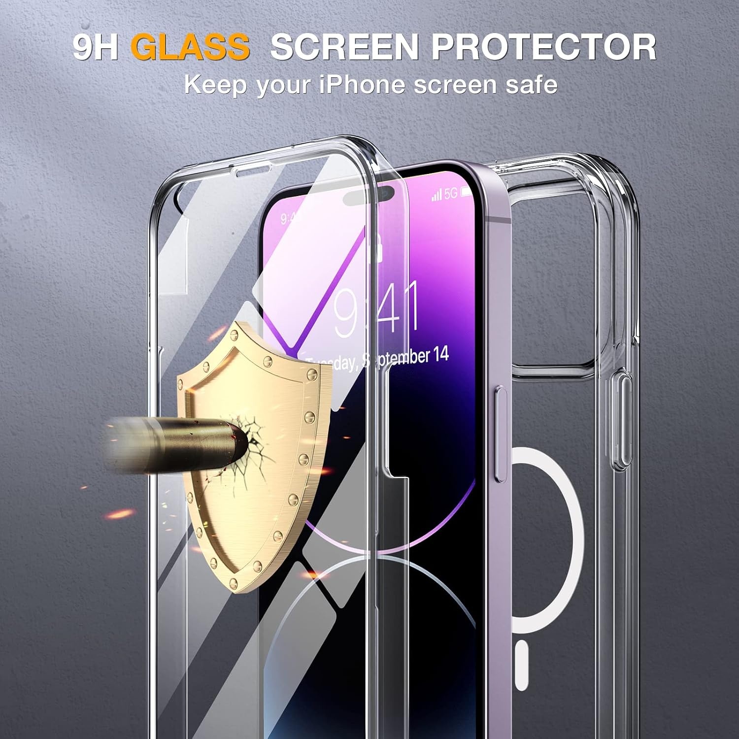 image:imageMiracase for iPhone SE Phone Case 3rd2nd Generation 2022 2020 FullBody with Builtin Glass Screen Protector Heavy Duty 360 Protective Shockproof Bumper Cover for iPhone 8SE BlackMagnetic Clear