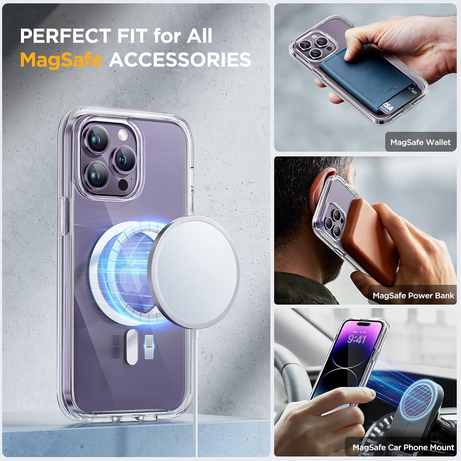 image:imageMiracase for iPhone SE Phone Case 3rd2nd Generation 2022 2020 FullBody with Builtin Glass Screen Protector Heavy Duty 360 Protective Shockproof Bumper Cover for iPhone 8SE BlackMagnetic Clear