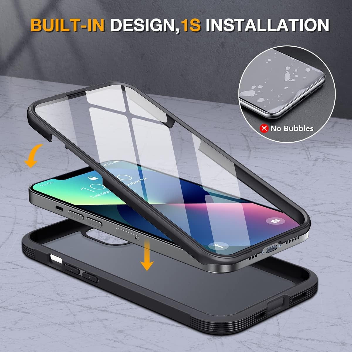 image:imageMiracase for iPhone SE Phone Case 3rd2nd Generation 2022 2020 FullBody with Builtin Glass Screen Protector Heavy Duty 360 Protective Shockproof Bumper Cover for iPhone 8SE BlackMatte Black