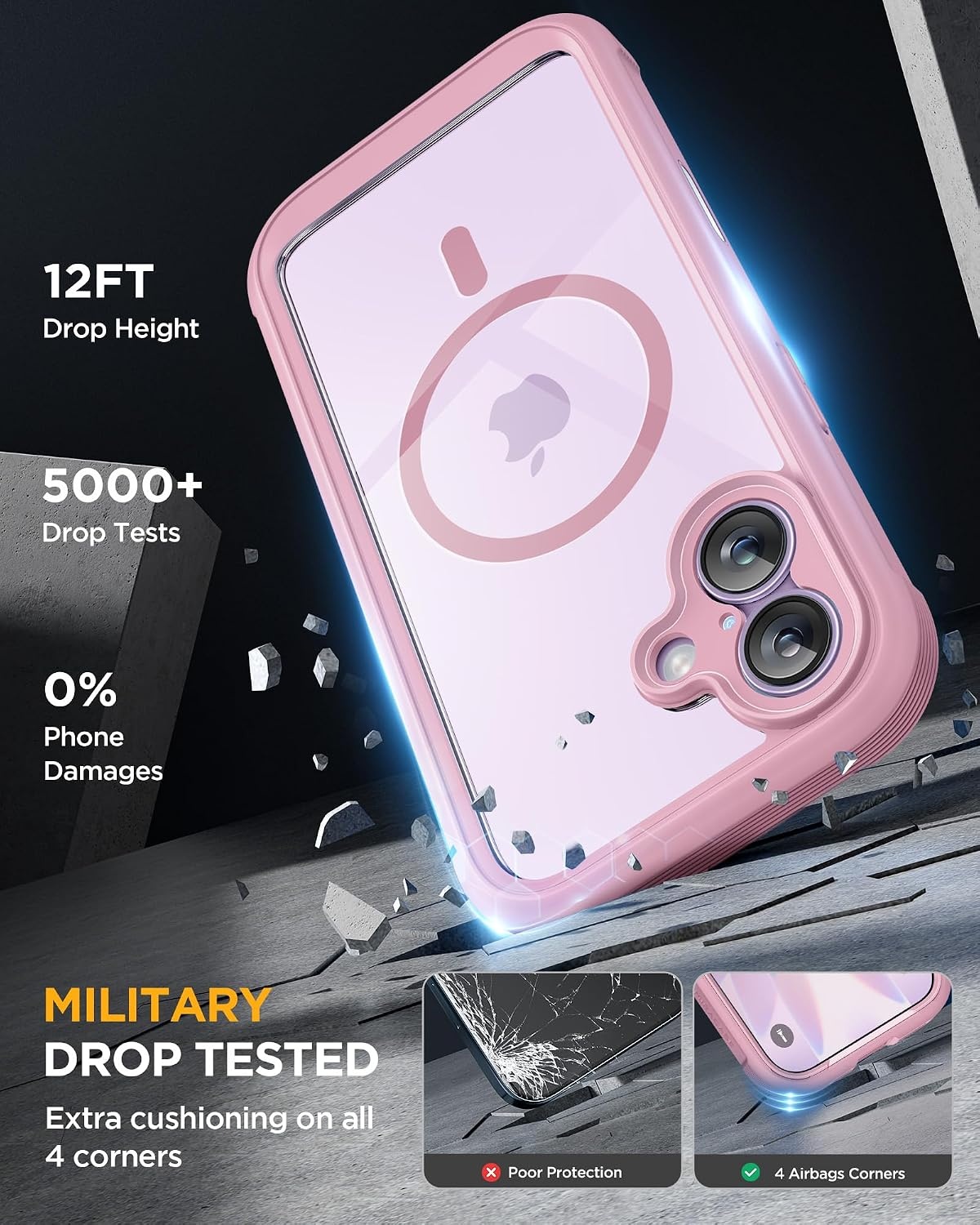 image:imageMiracase for iPhone SE Phone Case 3rd2nd Generation 2022 2020 FullBody with Builtin Glass Screen Protector Heavy Duty 360 Protective Shockproof Bumper Cover for iPhone 8SE BlackPurple