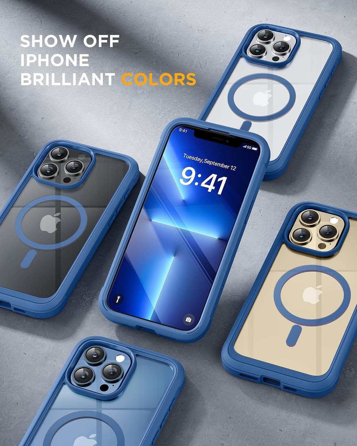 image:imageMiracase for iPhone SE Phone Case 3rd2nd Generation 2022 2020 FullBody with Builtin Glass Screen Protector Heavy Duty 360 Protective Shockproof Bumper Cover for iPhone 8SE BlackMagnetic Blue