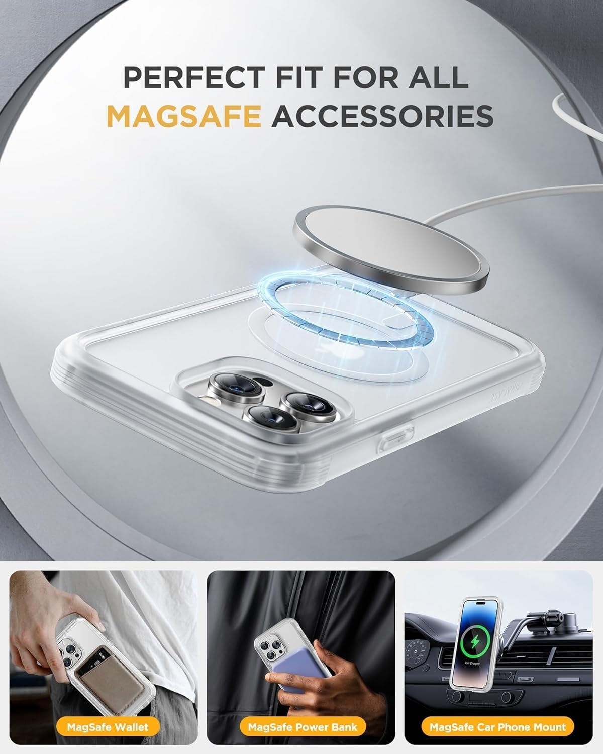 image:imageMiracase for iPhone SE Phone Case 3rd2nd Generation 2022 2020 FullBody with Builtin Glass Screen Protector Heavy Duty 360 Protective Shockproof Bumper Cover for iPhone 8SE BlackMagnetic Matte Clear