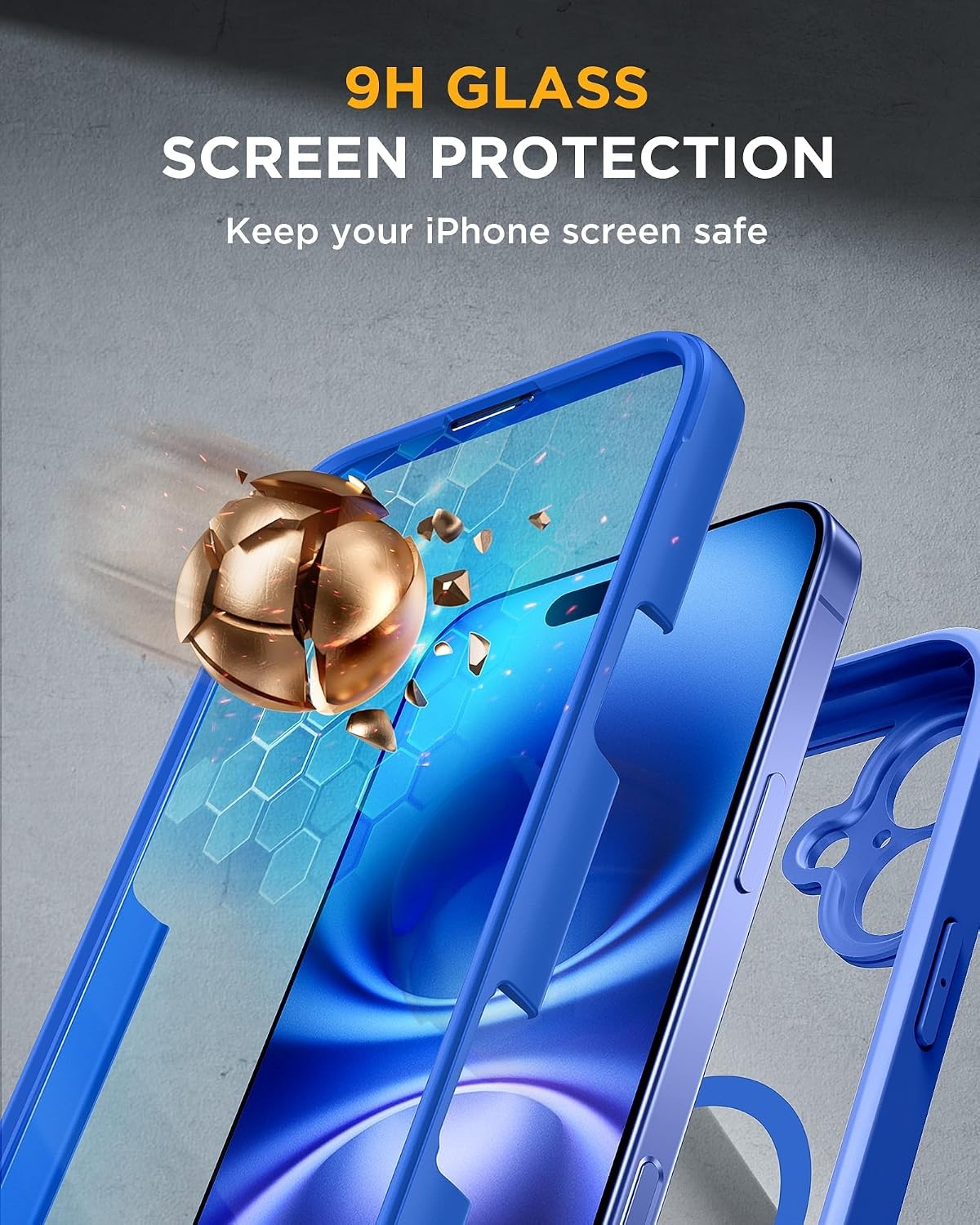 image:imageMiracase for iPhone SE Phone Case 3rd2nd Generation 2022 2020 FullBody with Builtin Glass Screen Protector Heavy Duty 360 Protective Shockproof Bumper Cover for iPhone 8SE BlackMagnetic Blue