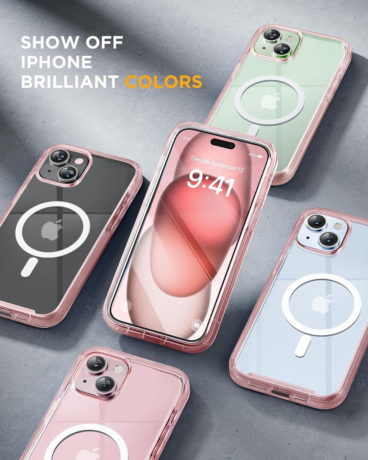 image:imageMiracase for iPhone SE Phone Case 3rd2nd Generation 2022 2020 FullBody with Builtin Glass Screen Protector Heavy Duty 360 Protective Shockproof Bumper Cover for iPhone 8SE BlackMagnetic Clear Pink
