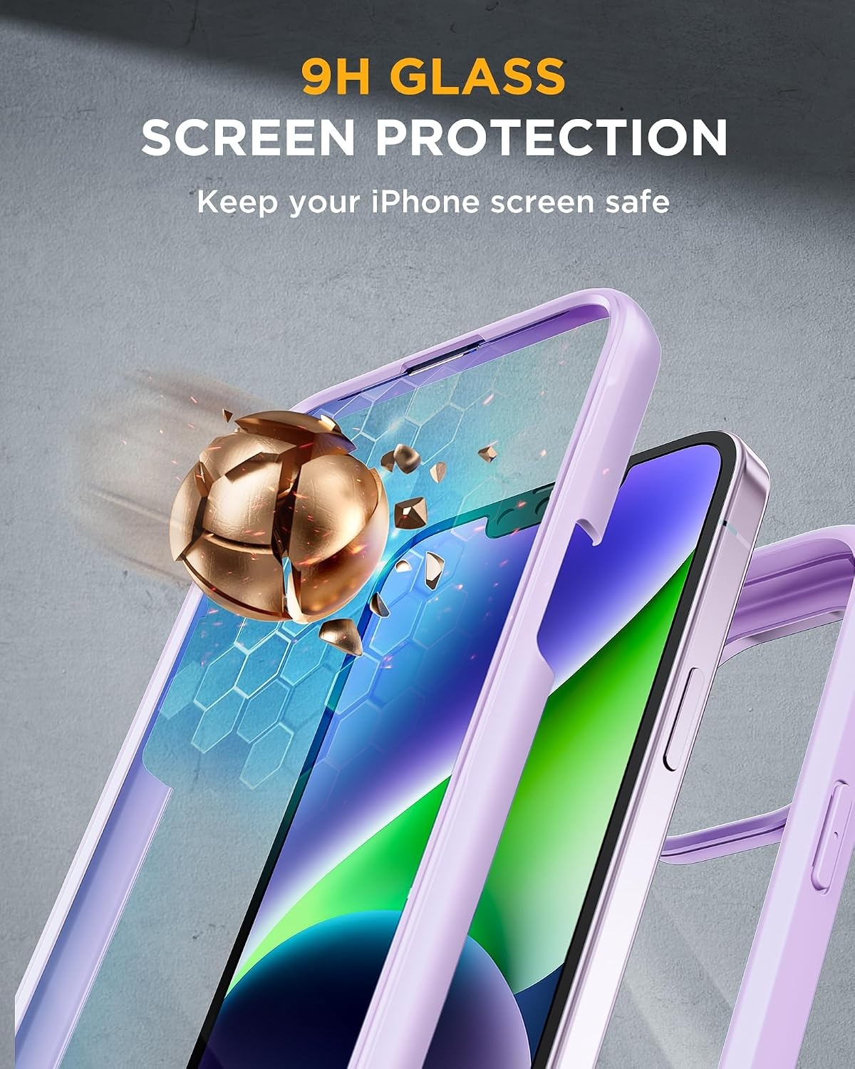 image:imageMiracase for iPhone SE Phone Case 3rd2nd Generation 2022 2020 FullBody with Builtin Glass Screen Protector Heavy Duty 360 Protective Shockproof Bumper Cover for iPhone 8SE BlackPurple