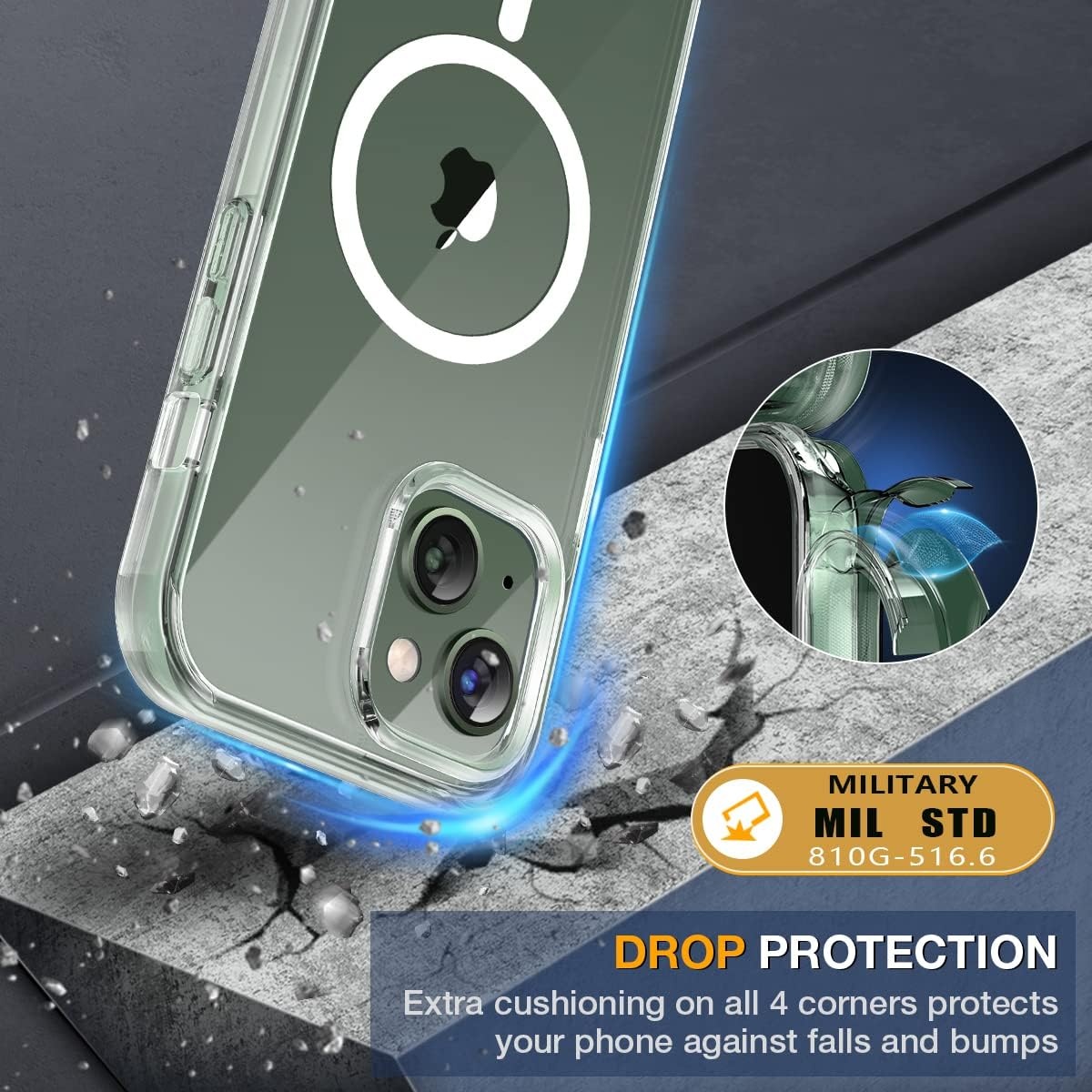image:imageMiracase for iPhone SE Phone Case 3rd2nd Generation 2022 2020 FullBody with Builtin Glass Screen Protector Heavy Duty 360 Protective Shockproof Bumper Cover for iPhone 8SE BlackMagnetic Clear