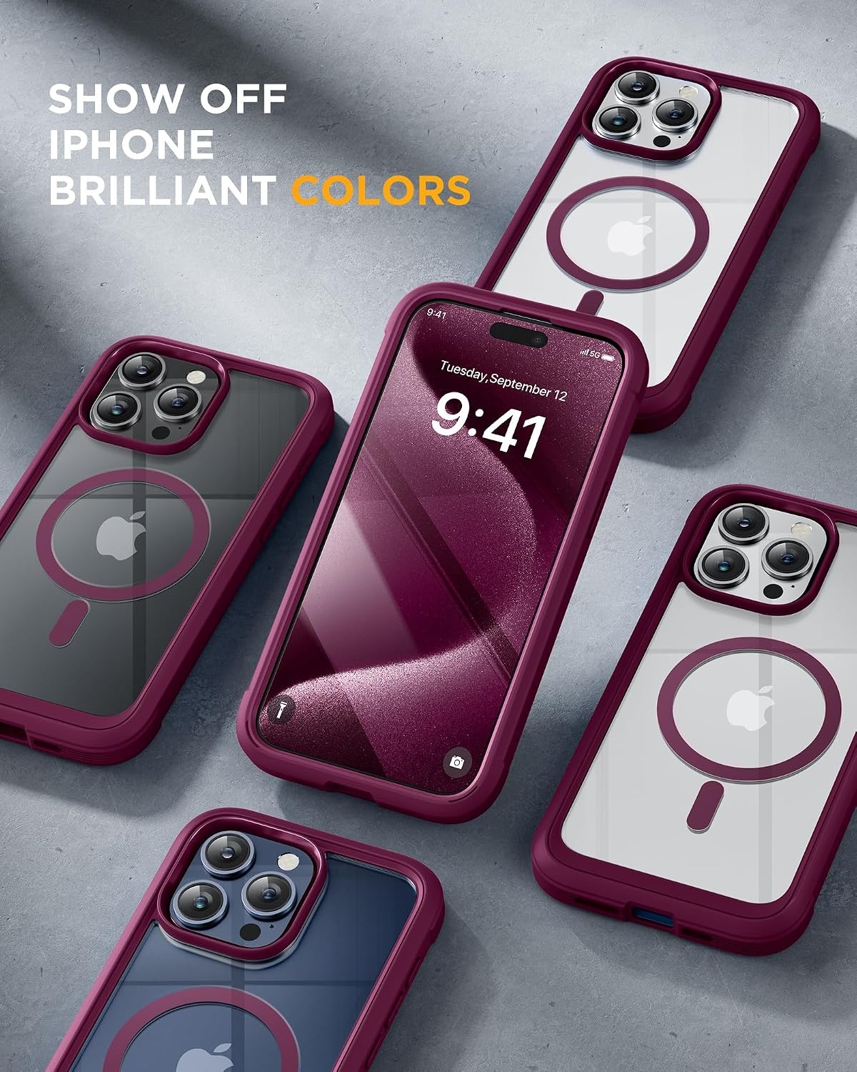 image:imageMiracase for iPhone SE Phone Case 3rd2nd Generation 2022 2020 FullBody with Builtin Glass Screen Protector Heavy Duty 360 Protective Shockproof Bumper Cover for iPhone 8SE BlackMagnetic Plum