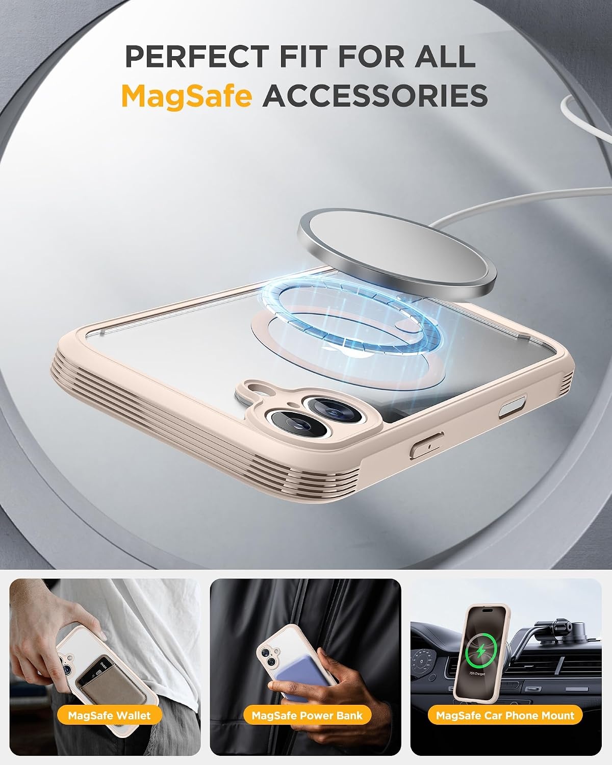 image:imageMiracase for iPhone SE Phone Case 3rd2nd Generation 2022 2020 FullBody with Builtin Glass Screen Protector Heavy Duty 360 Protective Shockproof Bumper Cover for iPhone 8SE BlackMagnetic Desert