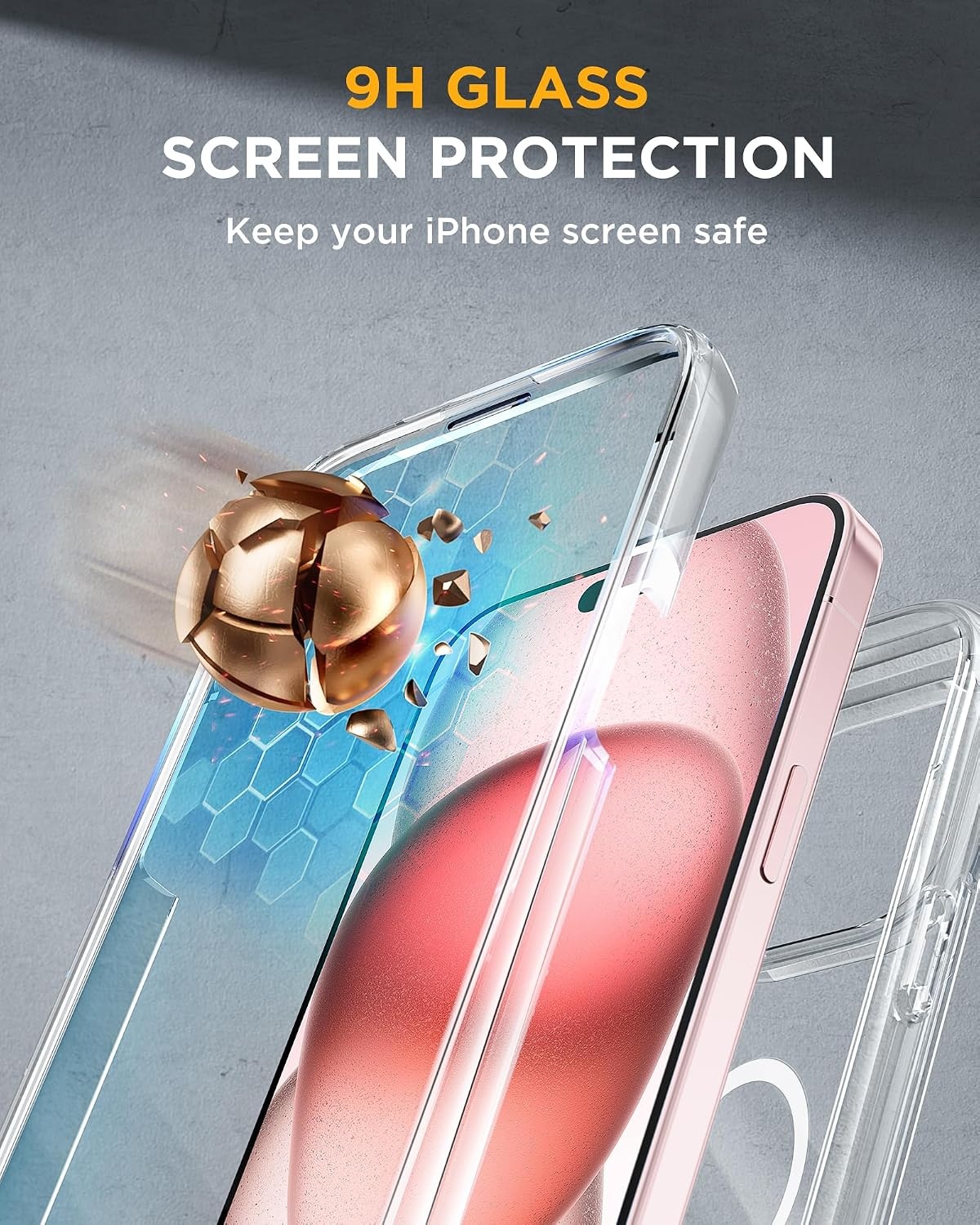 image:imageMiracase for iPhone SE Phone Case 3rd2nd Generation 2022 2020 FullBody with Builtin Glass Screen Protector Heavy Duty 360 Protective Shockproof Bumper Cover for iPhone 8SE BlackMagnetic Clear