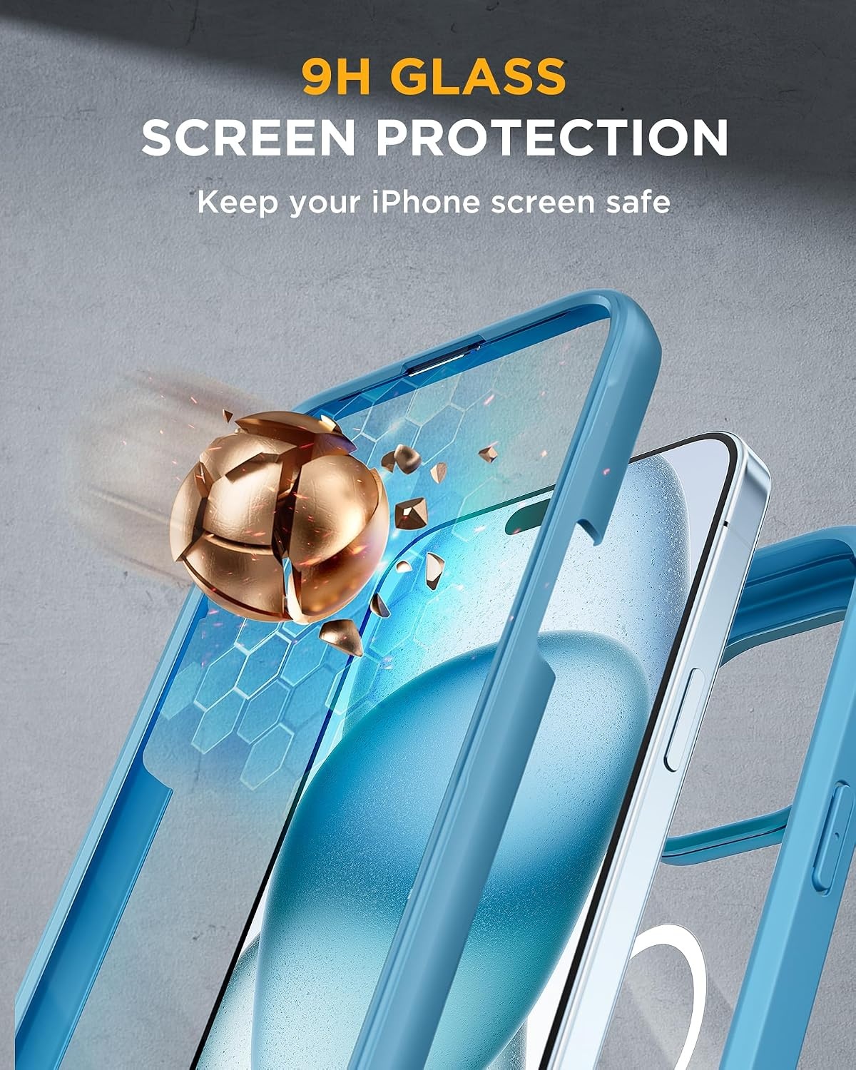 image:imageMiracase for iPhone SE Phone Case 3rd2nd Generation 2022 2020 FullBody with Builtin Glass Screen Protector Heavy Duty 360 Protective Shockproof Bumper Cover for iPhone 8SE BlackMagnetic Blue
