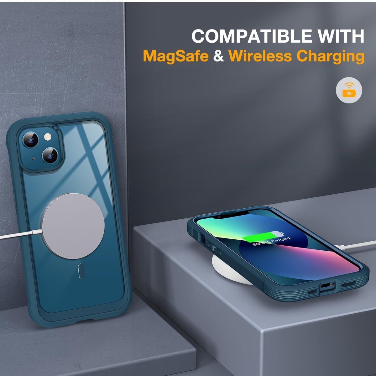 image:imageMiracase for iPhone SE Phone Case 3rd2nd Generation 2022 2020 FullBody with Builtin Glass Screen Protector Heavy Duty 360 Protective Shockproof Bumper Cover for iPhone 8SE BlackMagnetic Blue